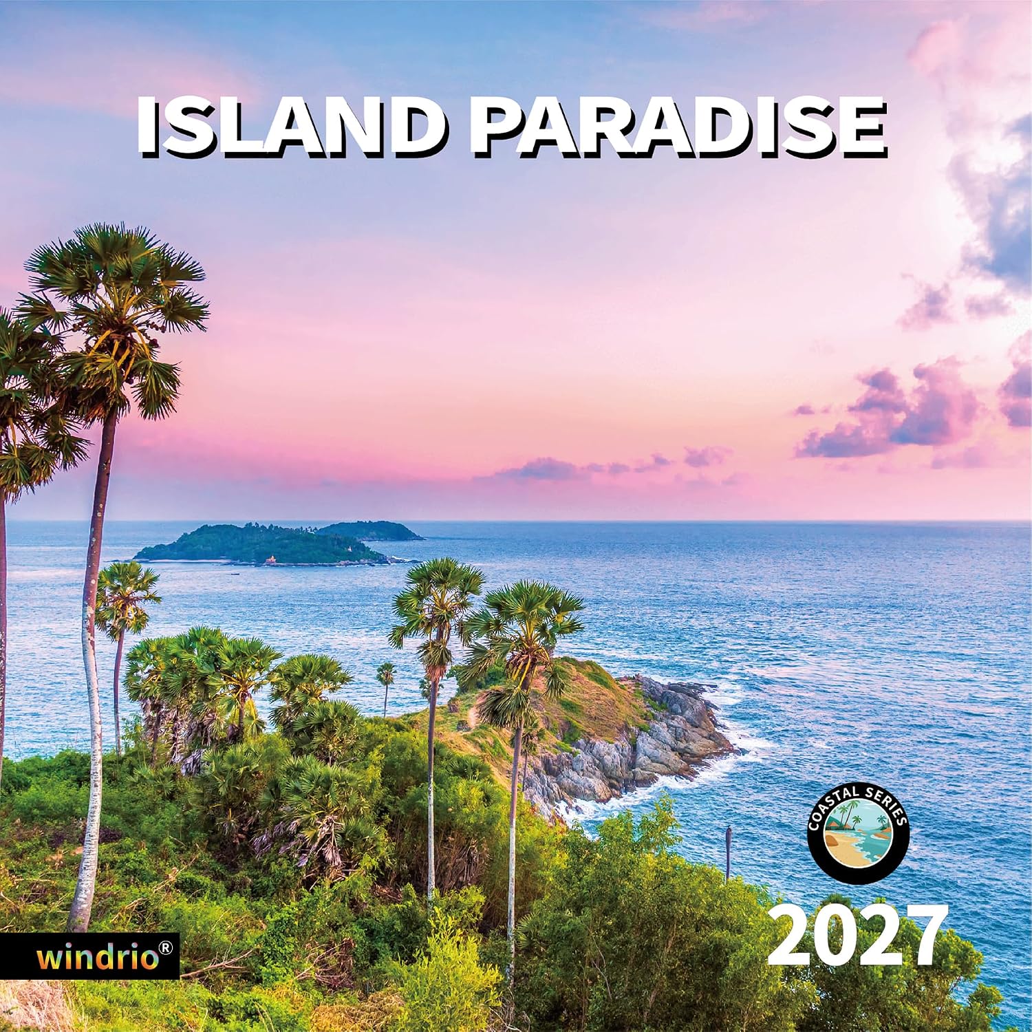 2026-2027 Wall Calendar,Calendar 2026, November 2026 - December 2027, Wall Calendar Island Serenity, 12" x 24" Opened, Thick Paper, Large Writing Blocks, Hanging Monthly Calendar for Home, Office & School Planning