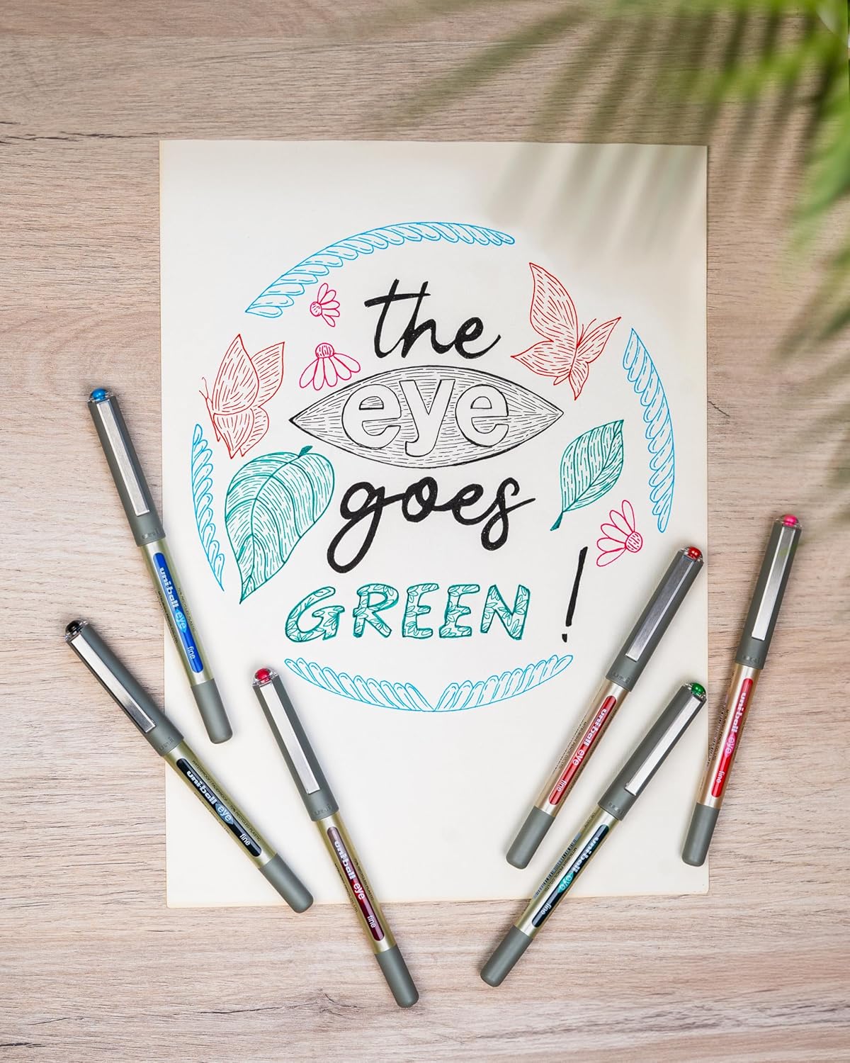 Uni-Ball Rollerball Eye Fine UB-157E Liquid Ink Green 0.7mm Box of 12