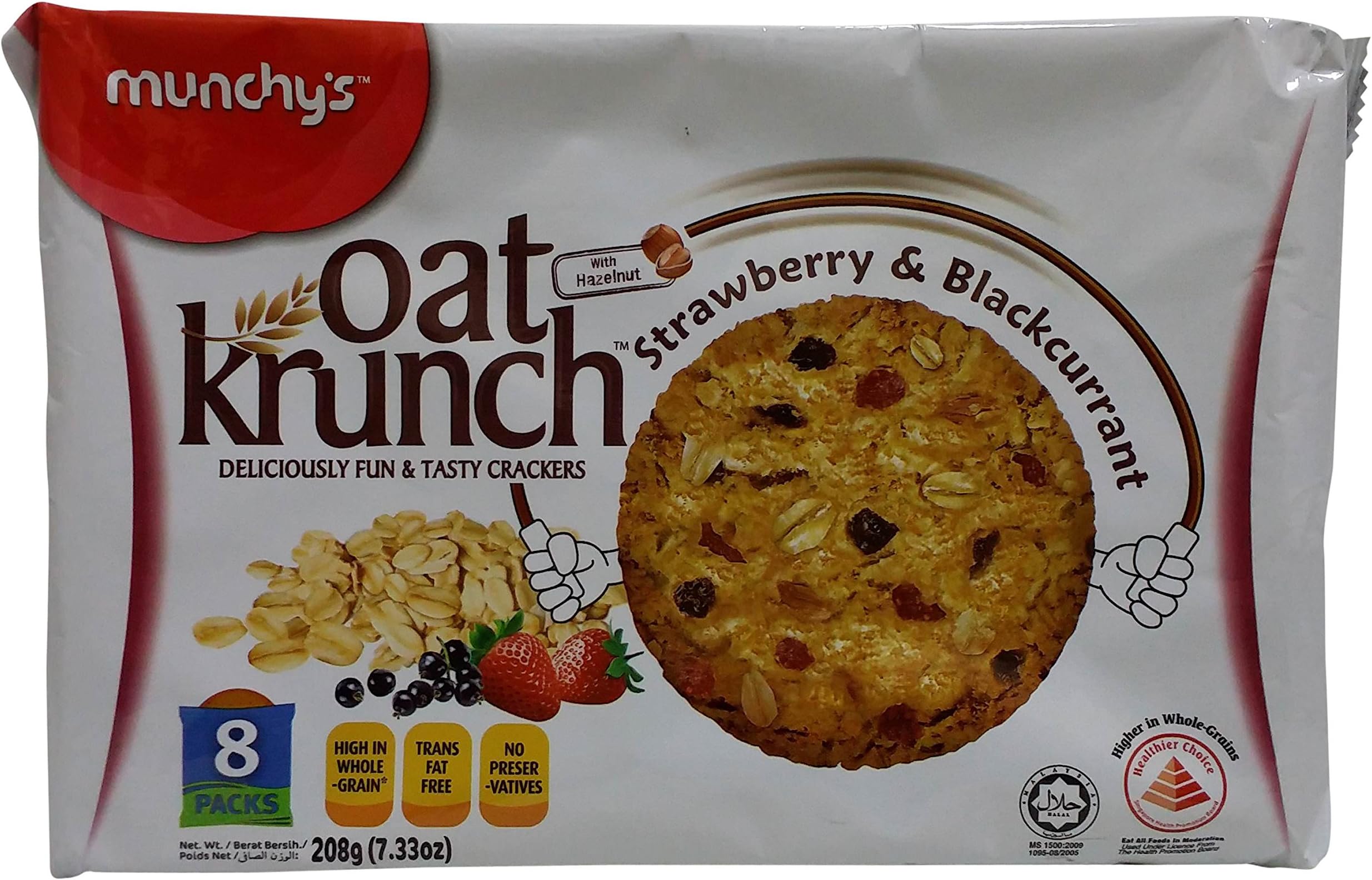 Munchy's Oat Krunch - Strawberry and Blackcurrant, 208g Pack