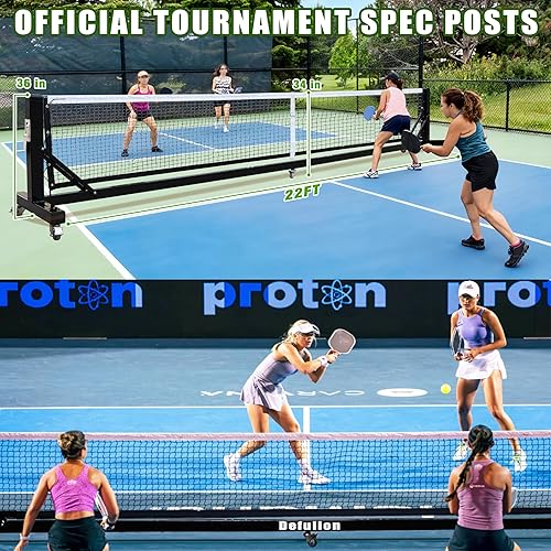 Miniatura 5 de Postes de pickleball portátiles para práctica, sistema de poste de red de pickleball, postes de pickleball de aleación de aluminio de 22 pies con
