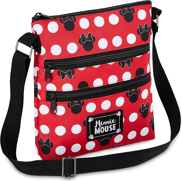 Disney Cross Body Bag for Women, Rose Gold Shoulder Bag Minnie and Mickey Mouse, Gifts for Women