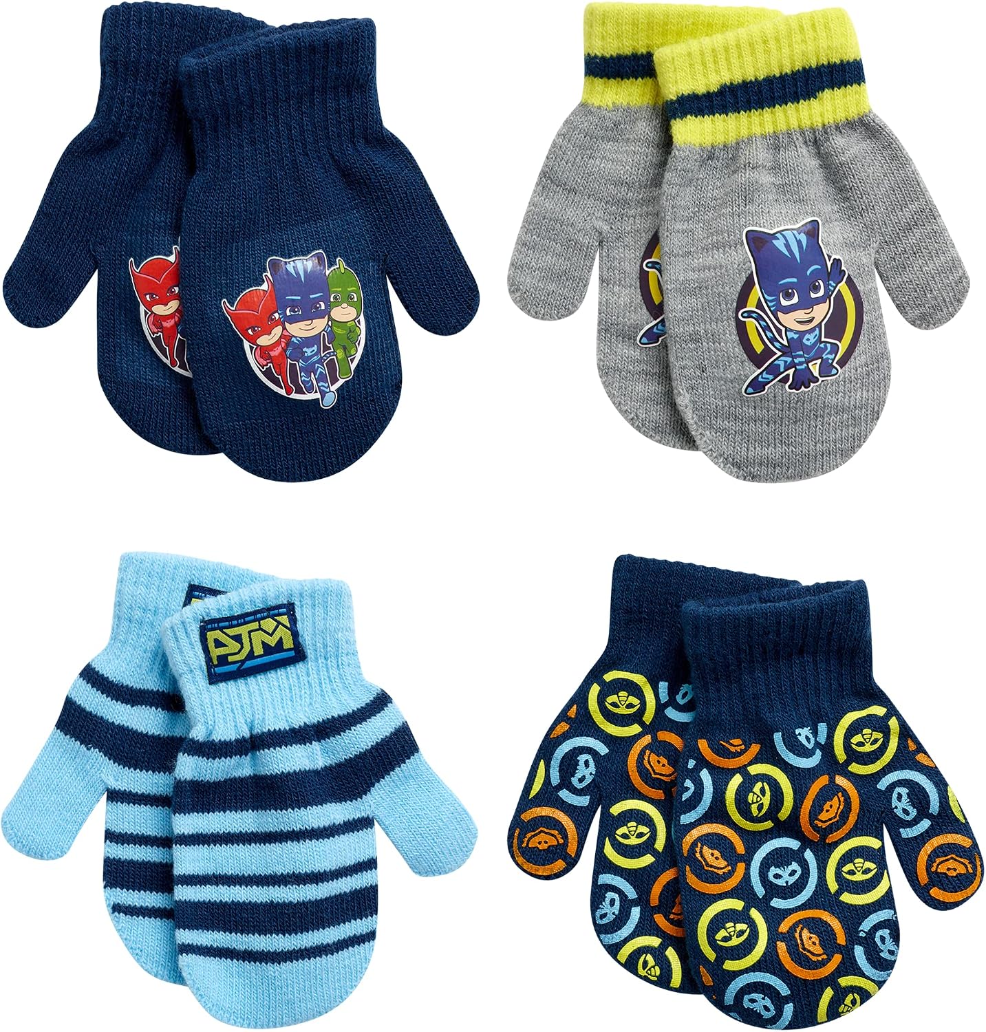 PJ Masks Boys' Winter Gloves - 4 Pack Gloves and Mittens (Toddler/Little Boy)