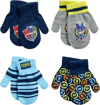 PJ Masks Boys Winter Gloves - 4 Pack Gloves and Mittens Toddler/Little Boy