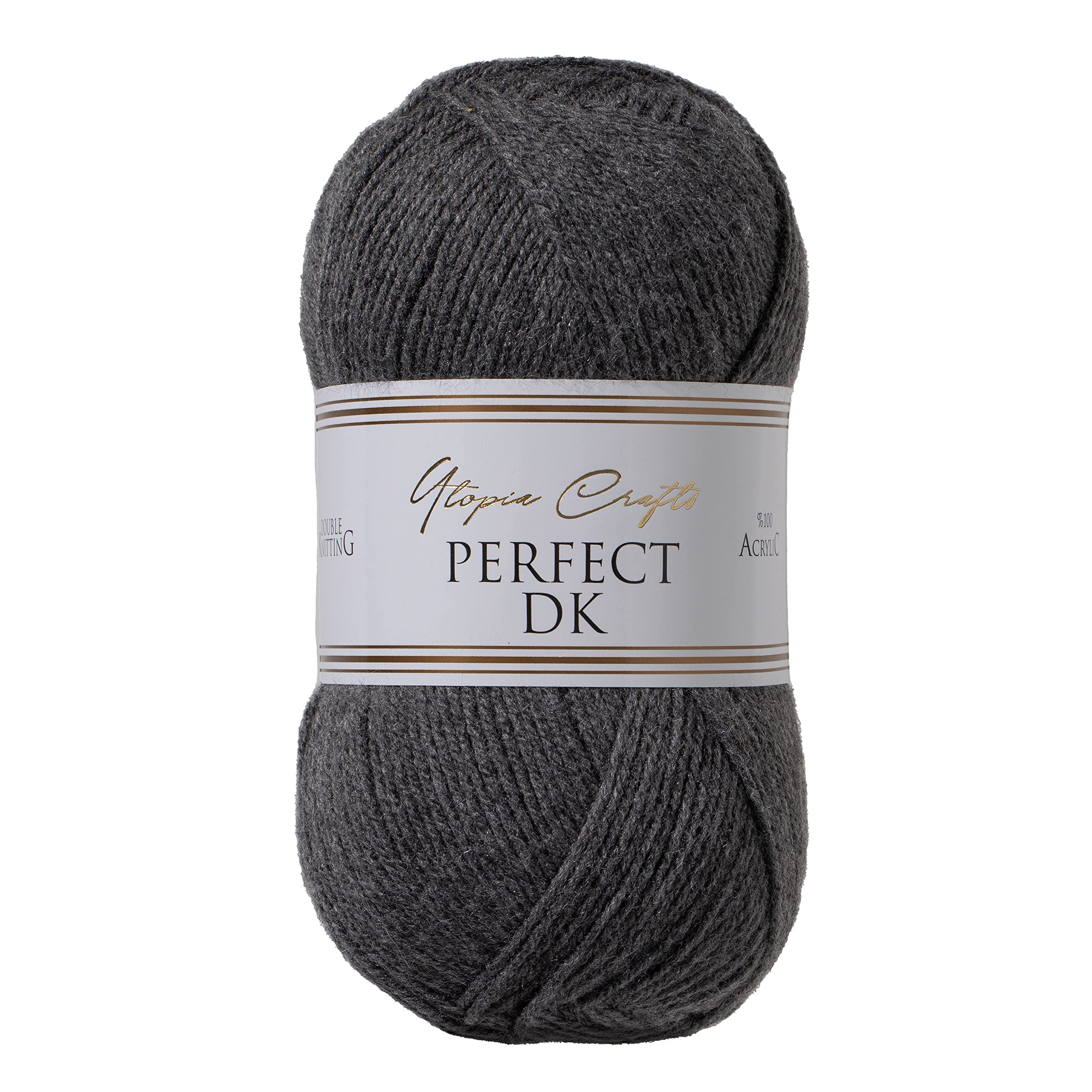 Utopia Crafts DK Double Knitting Yarn 100g (Chacoal Melange) โ image 1