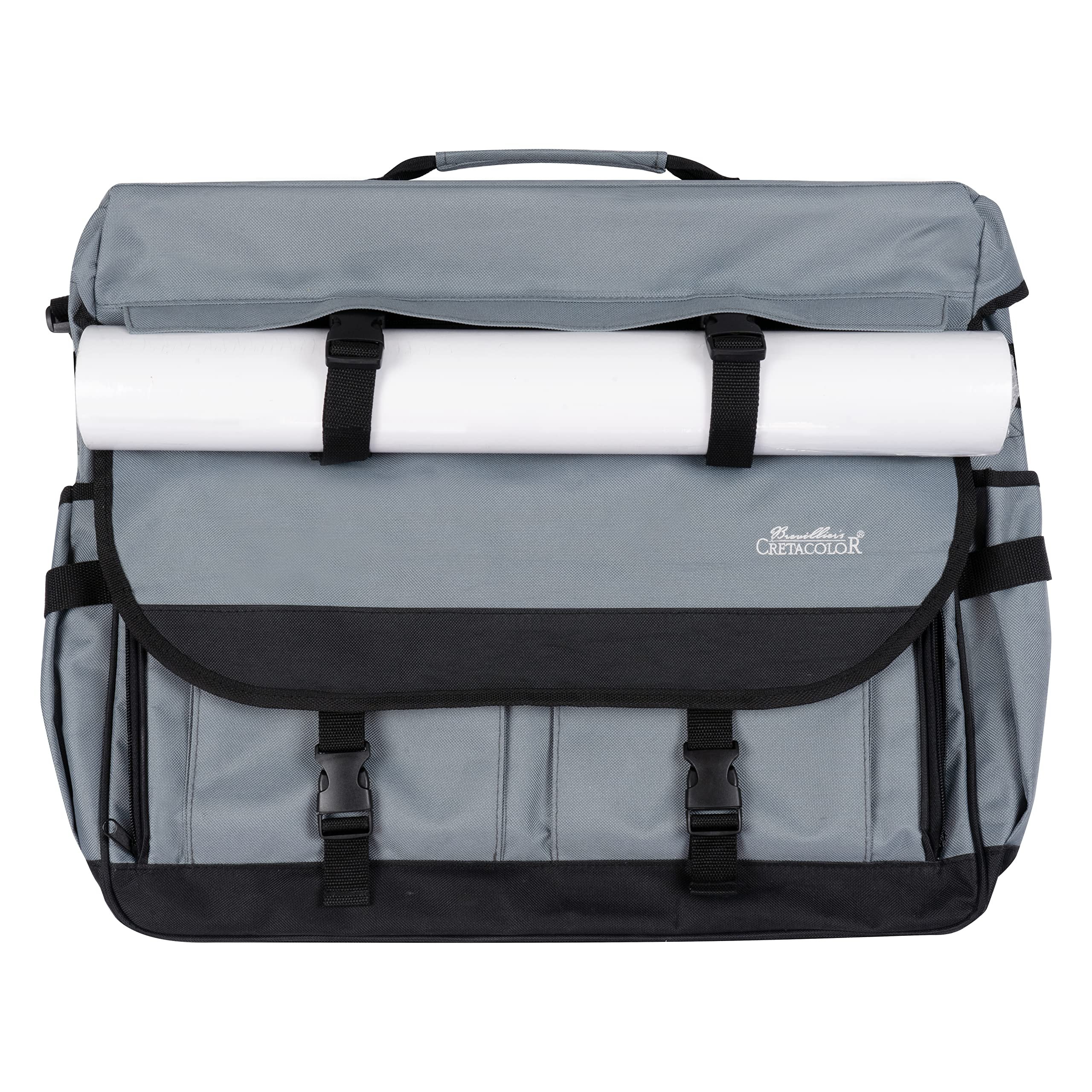 CRETACOLOR Künstlertasche Art Bag, strapazierfähiges und langlebiges Material, herausnehmbare Einzelstifthalterung, großes Frontfach, Zip Verschluss, Außengurte für Rollen