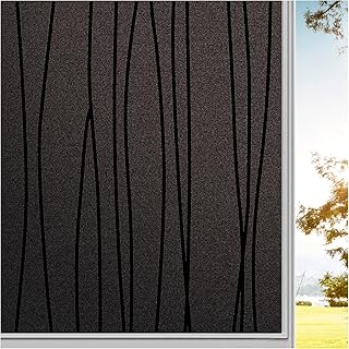 Finnez Window Film Against Heat, Blackout Film, Darkening Privacy Film, Opaque Decorative Film, Static Film with Irregular...