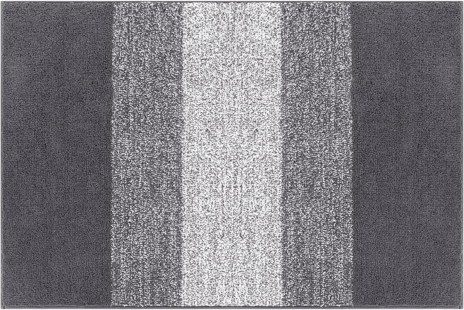Vaukki Indoor Doormat Entryway Door Mat, Non Slip Absorbent Mud Trapper Mat Inside Floor Mat, Washable Door Carpet for Entryway (36''x59'', Grey)
