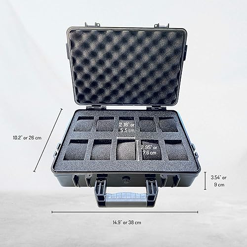 Miniatura 2 de ModernGen Caja de viaje con 10 ranuras para reloj, plástico resistente, resistente a los impactos, resistente al agua