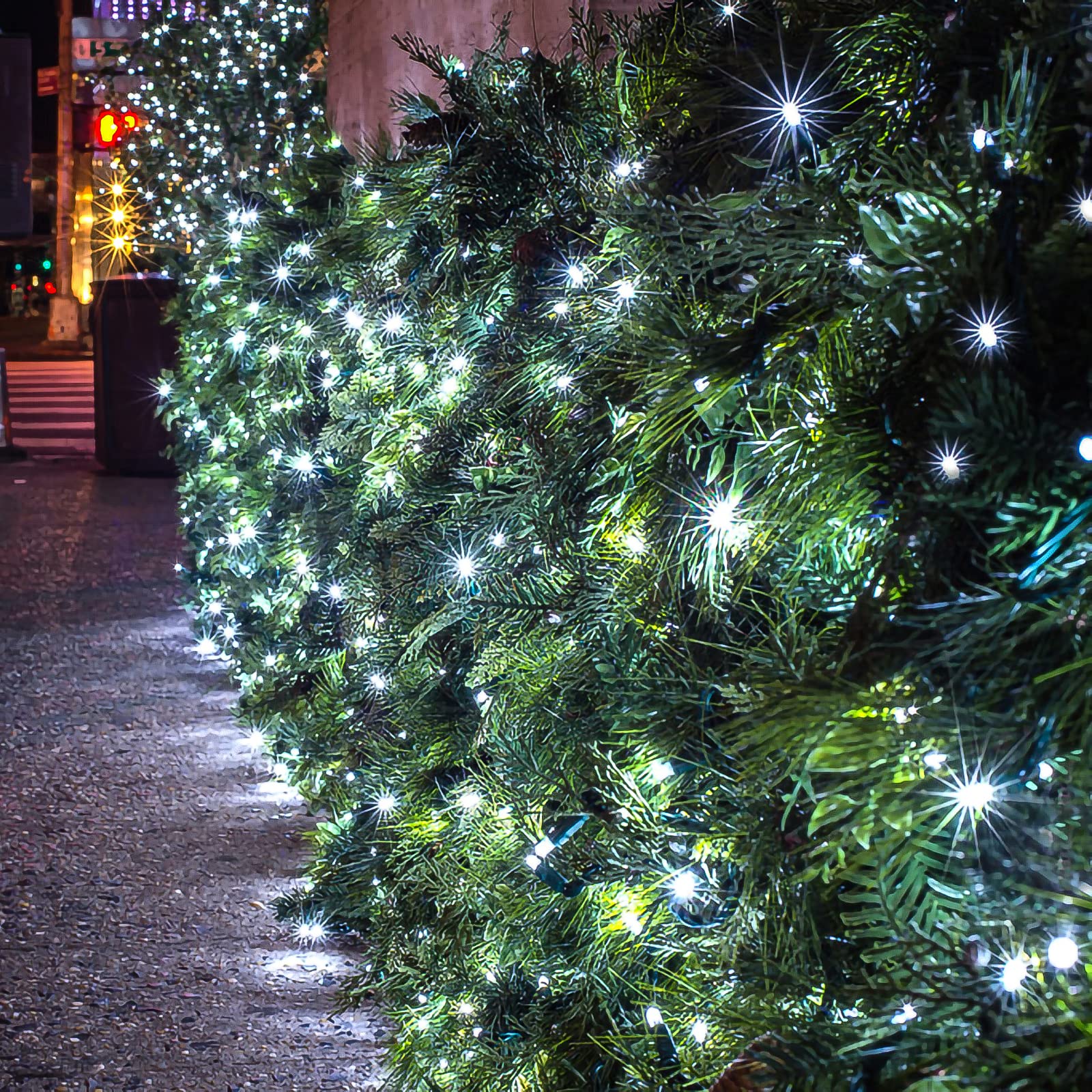 Daromigo Siatka świetlna LED, 300 diod LED, zimna biel, dekoracyjna lampa do użytku wewnątrz i na zewnątrz, z wtyczką (4,5 x 1,6 m, 8 trybów)