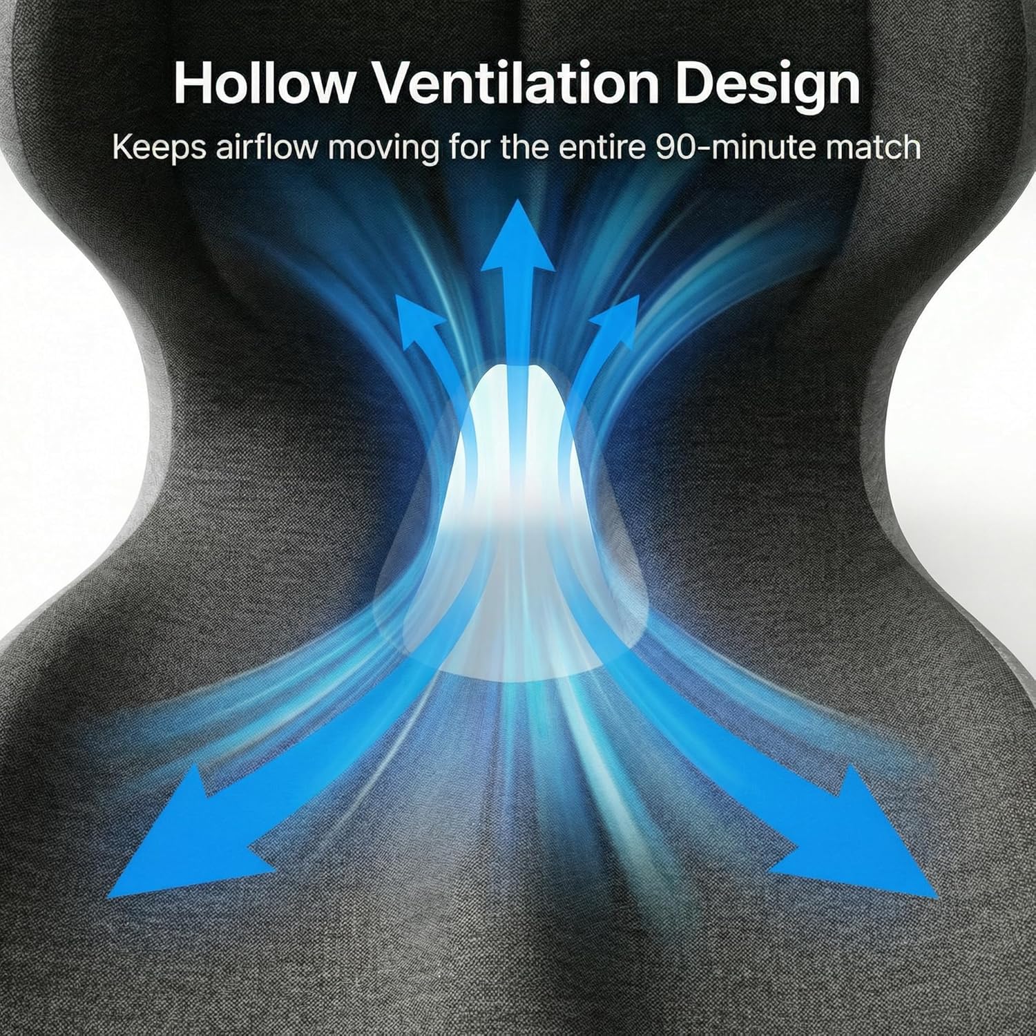 Stadium Seat Cushion with Back Support for Bleachers & Plastic Seats, Metal-Free Foldable Memory Foam Chair Pad for Sporting Events, Hollow Ventilation, Anti-Slip, Washable, 18.1" x 16.5" x 15"