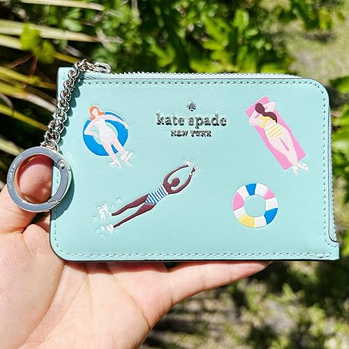 Miniatura 2 de Kate Spade Float - Llavero mediano con cremallera en L y tarjetero para piscina, junto a la piscina, Junto a la piscina, Llavero con cremallera en L