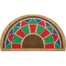 Indoor Outdoor Rug with Heavy Duty Backing - Front Door Mat with Non-Slip Rubber Backing - Natural Coco Coir Welcome Mat - Heavy Duty Door Mat Outside Entrance - Dirt Trapper Entryway Kitchen Mat