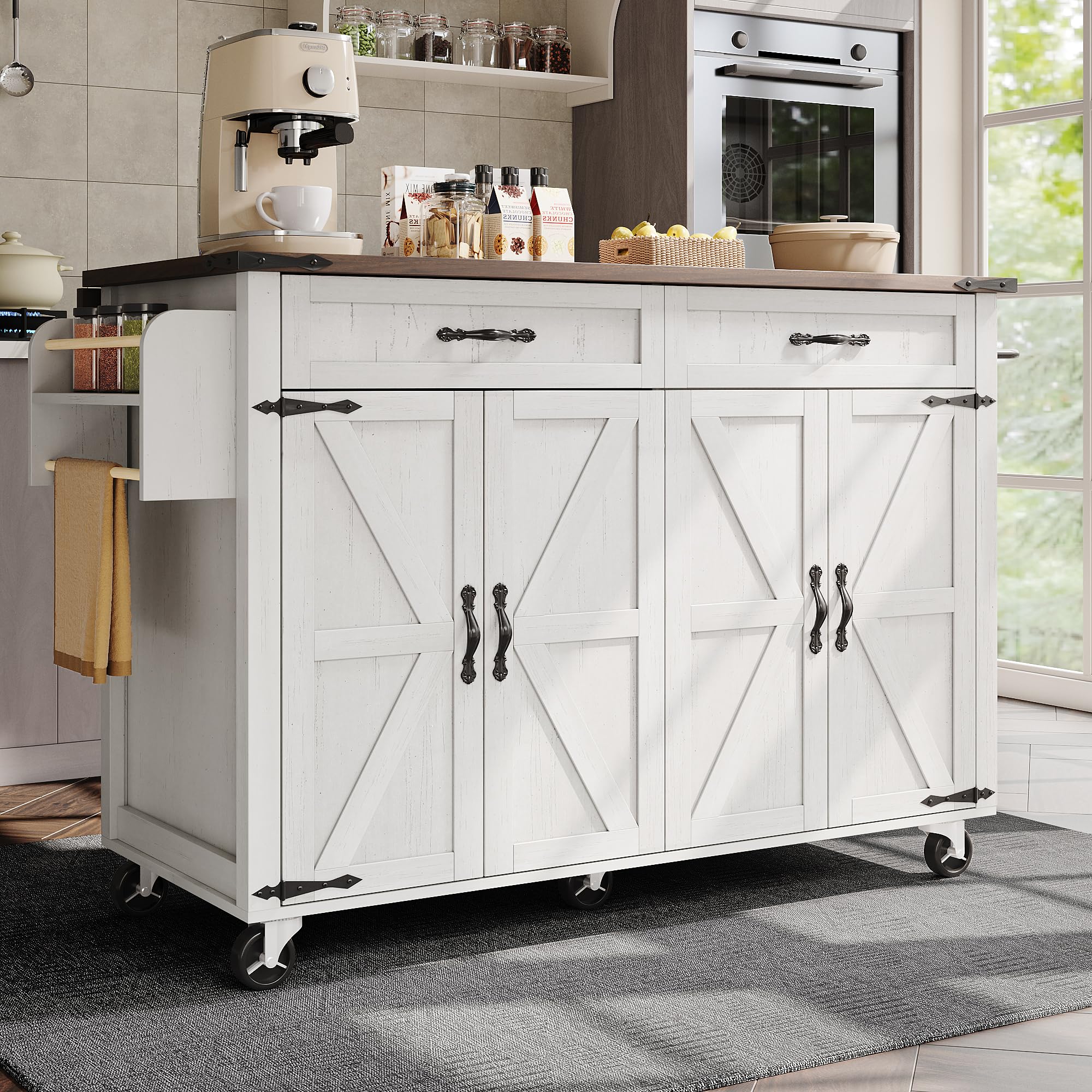 BELLEZE Credenza Astorga In Stile Industriale - Buffet Con 5 Cassetti E Ripiani Regolabili - Colore Espresso, 147x40x84 Cm - copertina