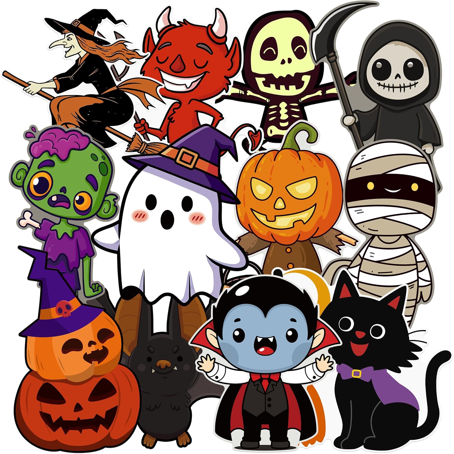 12Pcs Large Halloween Decorations Cardboard Cutouts Set