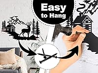 Vista 5 de Vivegate Decoración de pared de ciervos – 17.5 x 11 pulgadas, decoración de ciervos para el hogar, bosque rústico, decoración de pared, imágenes