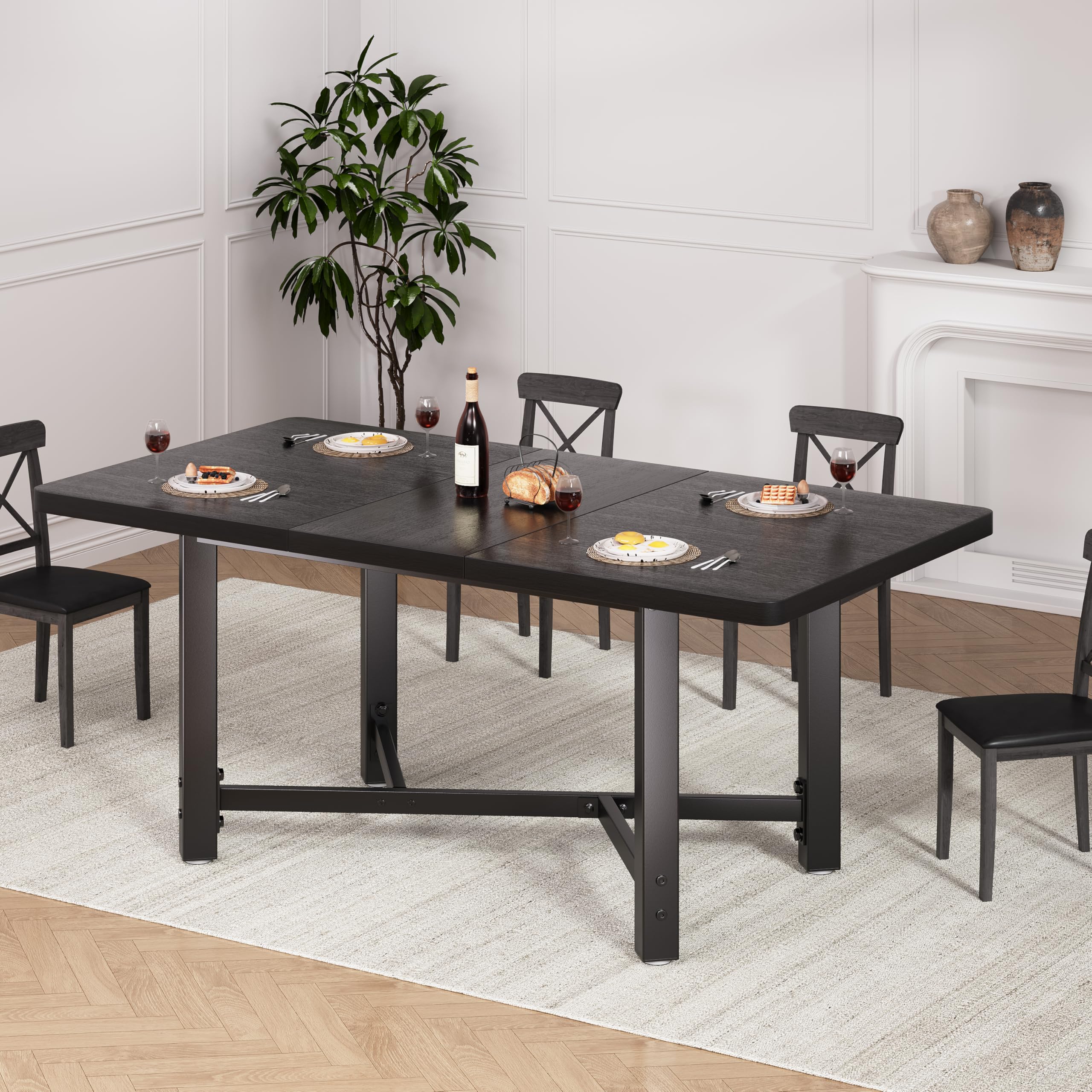 Amazon.com - Jocoevol Dining Table for 4-6,62“Extendable Round
