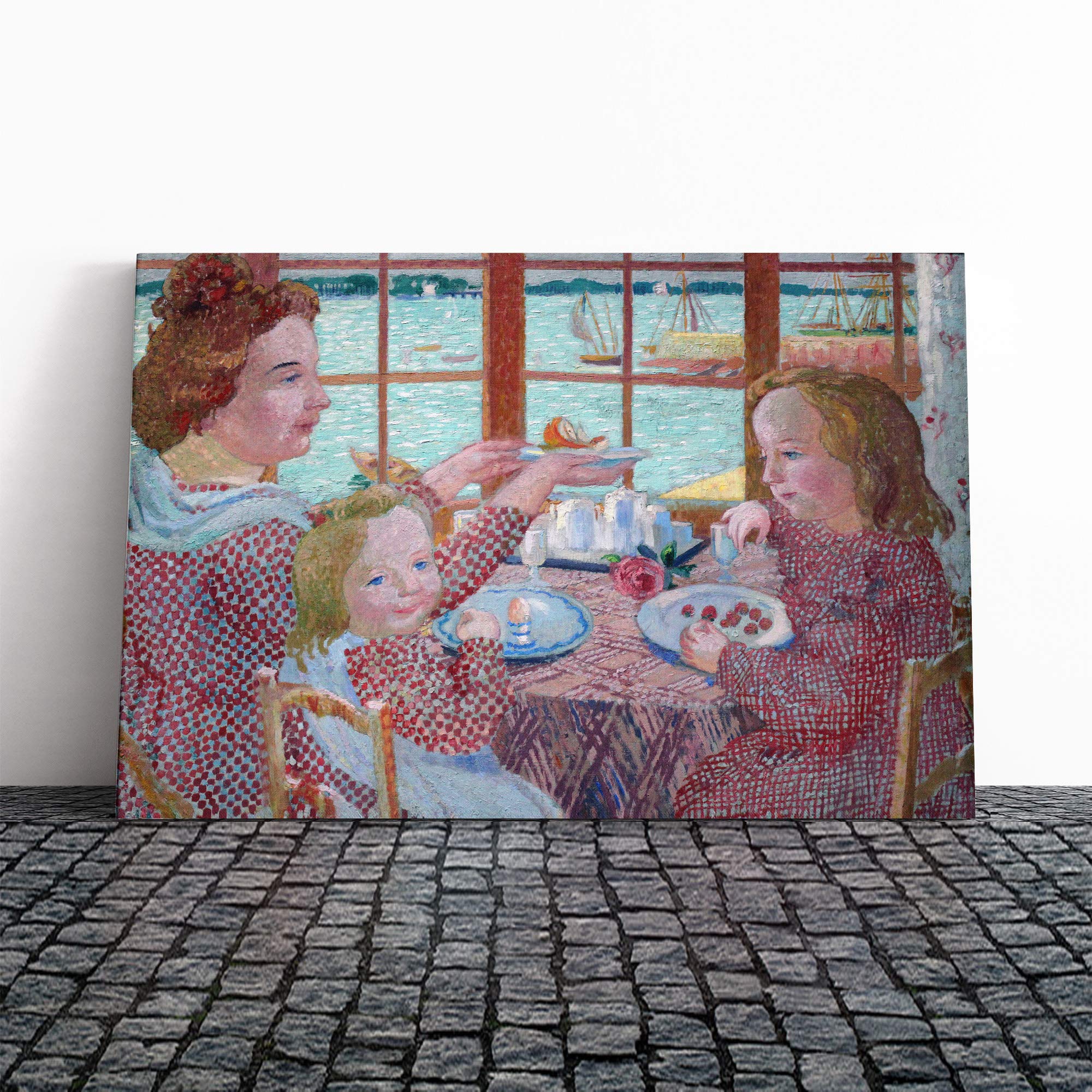 Maurice Denis Breakfast Canvas Print | Gallery Wrapped 30mm Frame Wall Art | 30x20 inches | Ready to Hang | Modern Picture | Living Room Bedroom Lounge Office