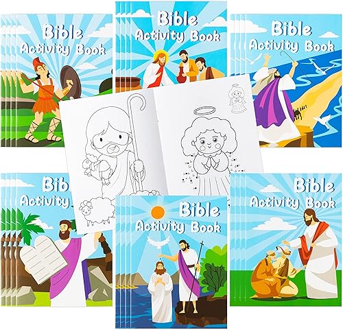 BZaber Libros para colorear de Pascua religiosa de la Biblia  24 libros de dibujo de arte para niños con patrón de la Biblia de Jesús folletos de