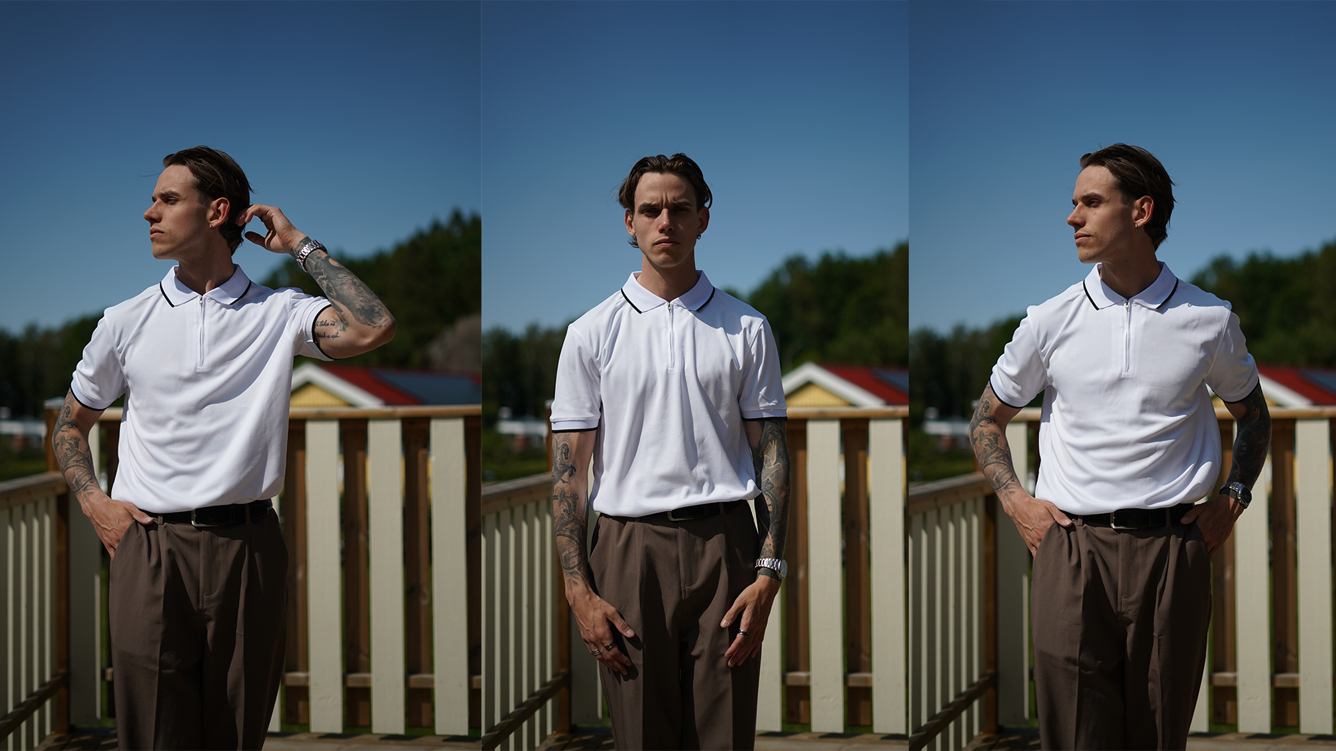 Polo para hombre de manga corta con cremallera 1/4, transpirable y ligero, ideal para golf, tenis y uso casual miniatura 7