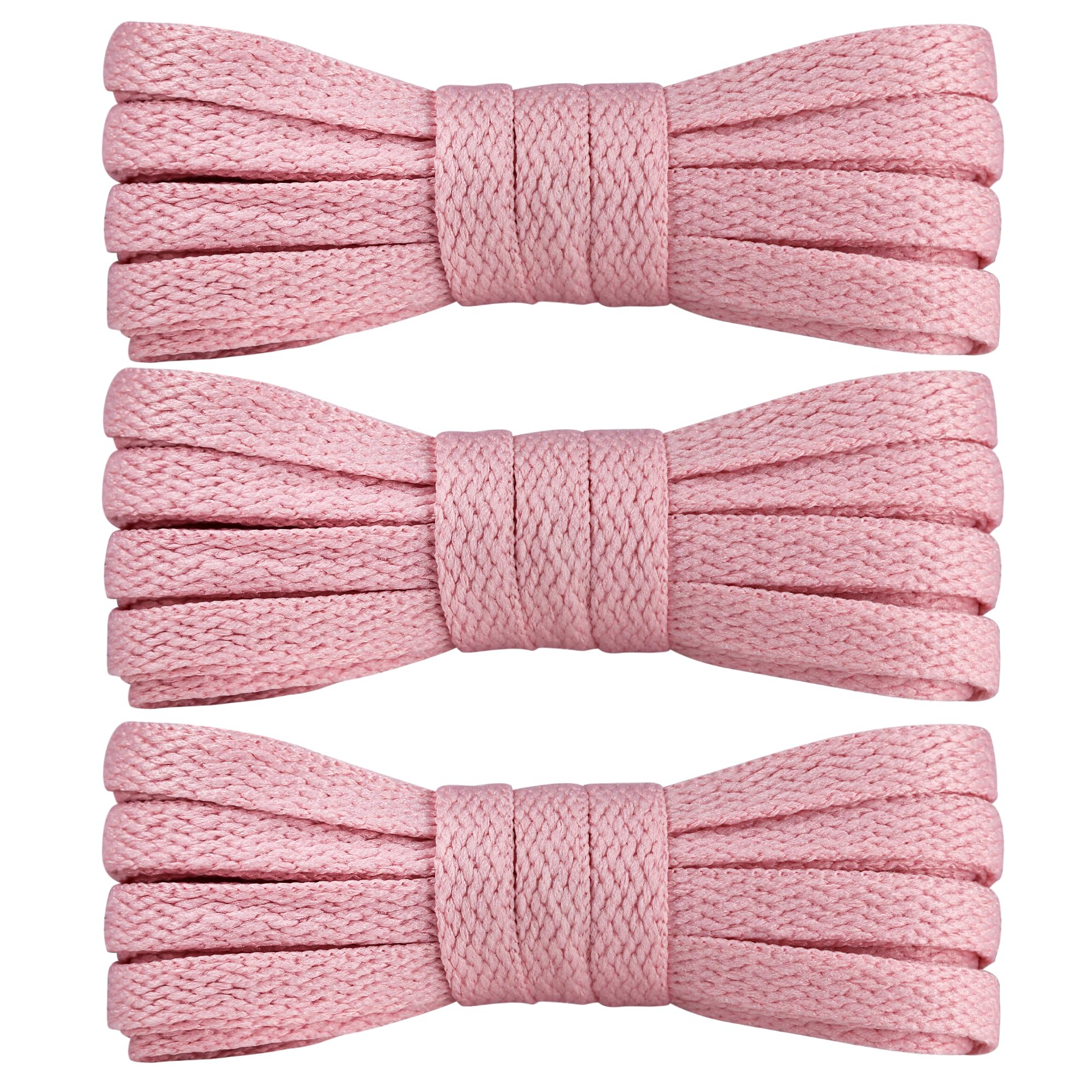 PTERYBIRD 3 Pairs Flat Shoe Laces for Sneakers,5/16" Wide Shoelaces,Durable Replacement Laces for Converse Air Force 1