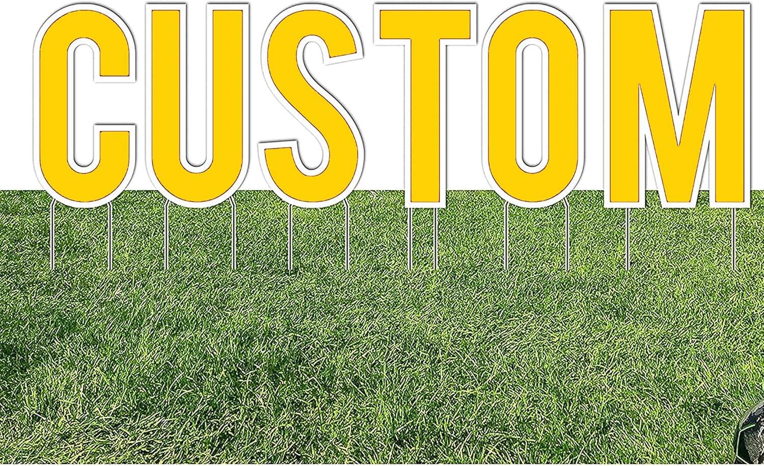 VictoryStore Custom Yard Letters - Bebas 18 Inch Custom Letters Package, Up to 10 Letters, Includes Stakes (Medium Yellow)