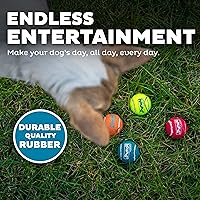 Vista 5 de Outward Hound Squeaker Ballz - Pelotas de tenis chirriantes para perros de menos de 25 libras, juguete interactivo para perros para buscar