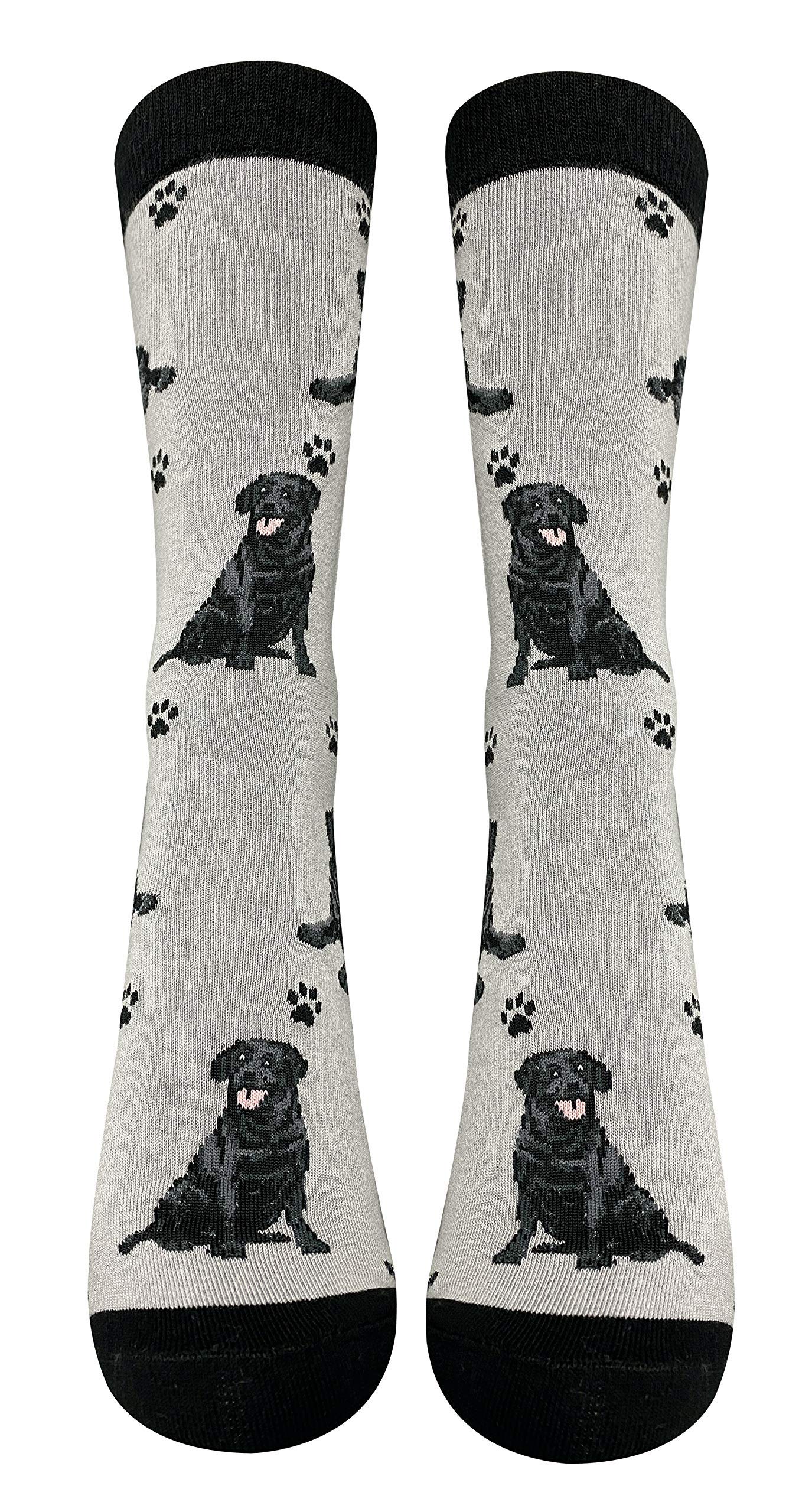 Pet Lover Socks - Fun - All Season - One Size Fits Most - For Women And Men – Dog Gifts (Black Labrador)
