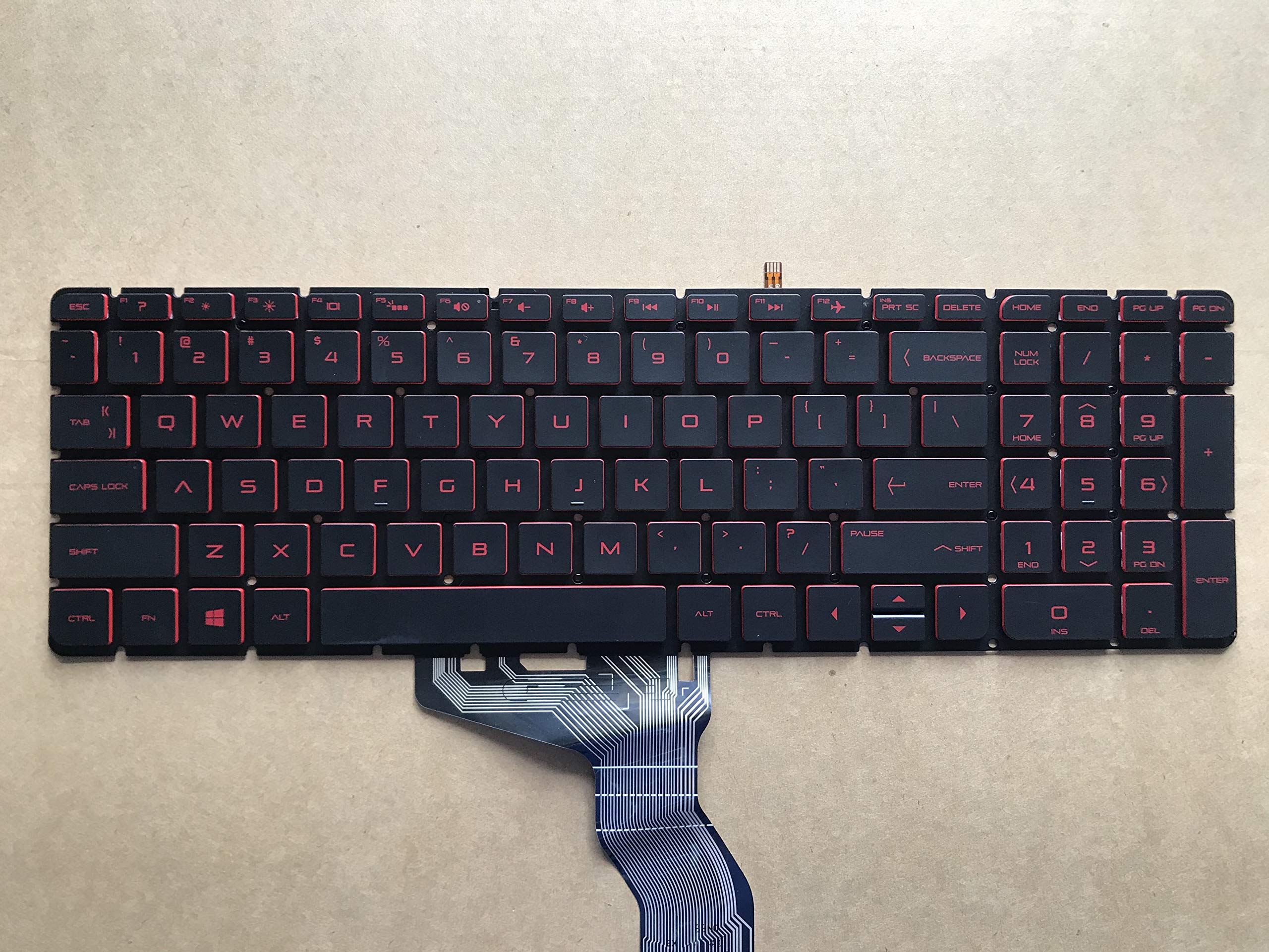 Original New for HP Omen 17-Wxx 17-w163dx 17-w223dx 17-w252nr 17-w253dx US Backlit Keyboard Red Font