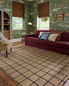 Loloi Chris Loves Julia Fletcher Collection FLE-01 Natural/Black 2-3" x 3-9", .37" Pile Height, Runner Rug
