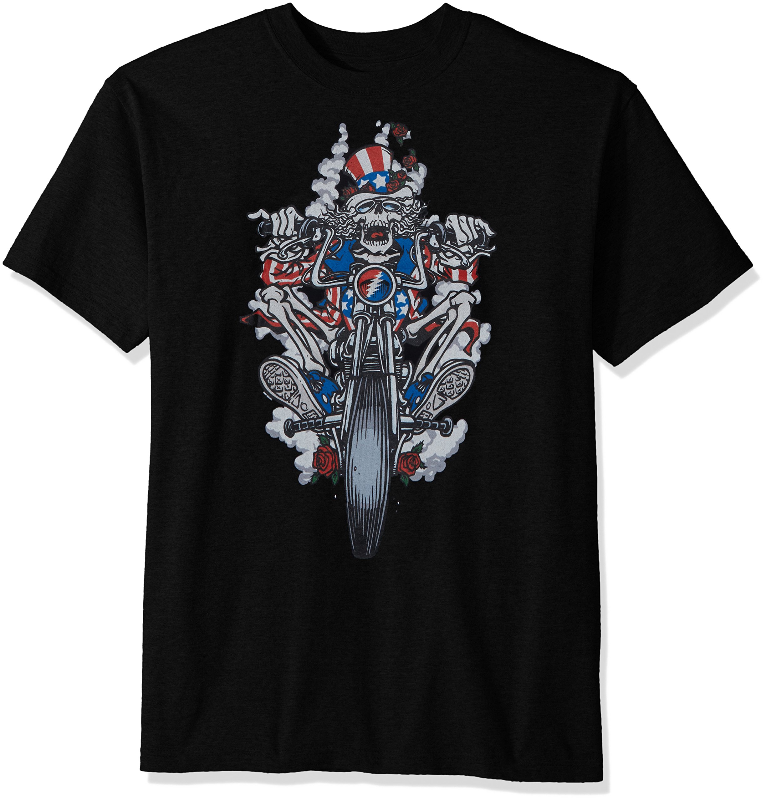 Liquid Blue Men's Plus Size Grateful Dead Moto Sam Short Sleeve T-Shirt, Black, XXL