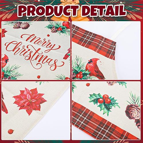 Miniatura 3 de AnyDesign - Delantales de Navidad con diseño de pájaro rojo, ajustables, delantales de cocina lavables para fiesta de restaurante, suministros para