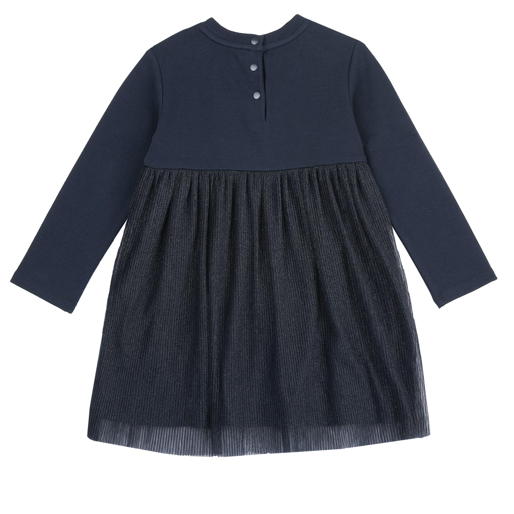 Chicco Mädchen Kleid mit Langen Ärmeln aus Weichem und Warmem Fleece Stoff FW25 253