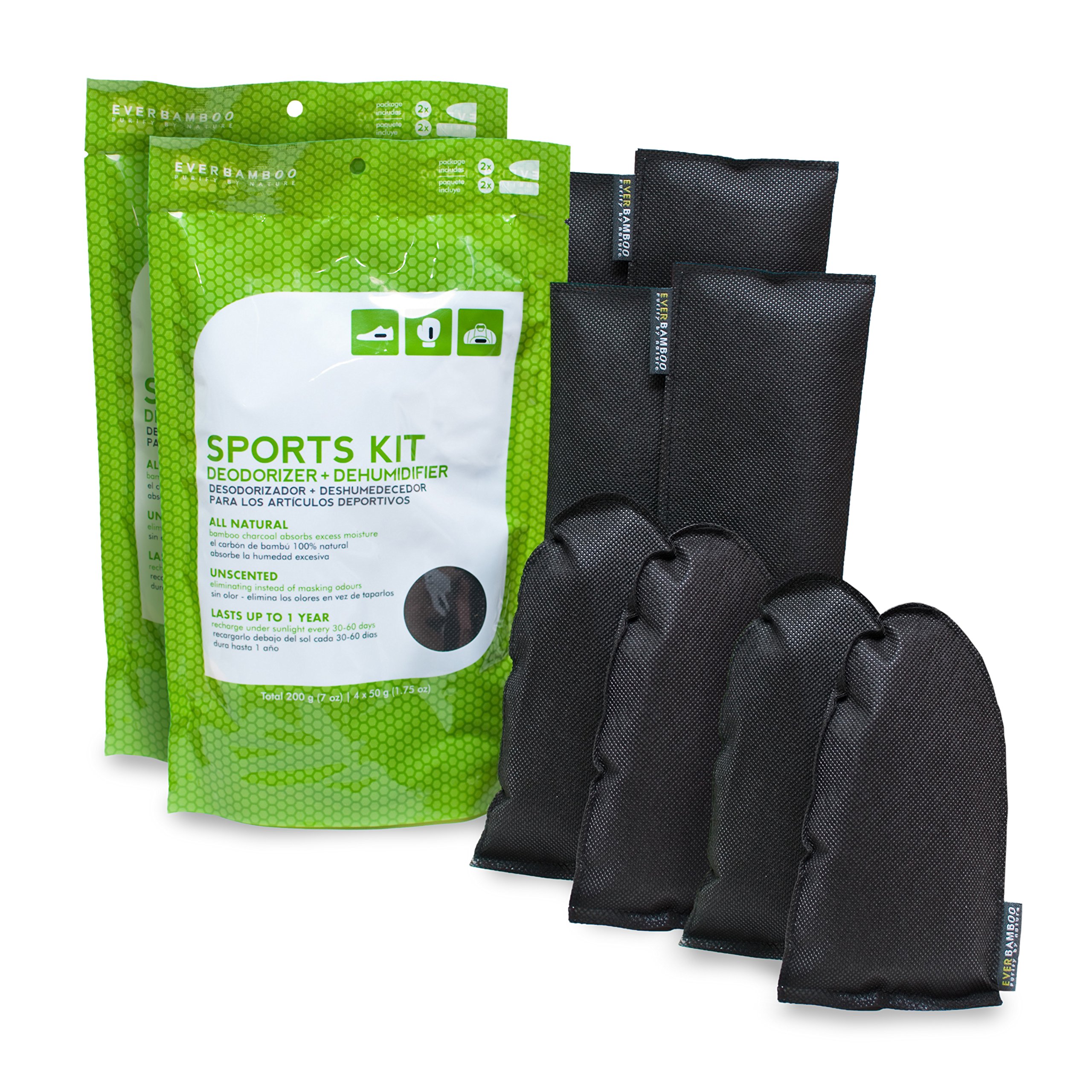 Ever BambooSports Kit Deodorizer Bag Set w/Natural Bamboo Charcoal