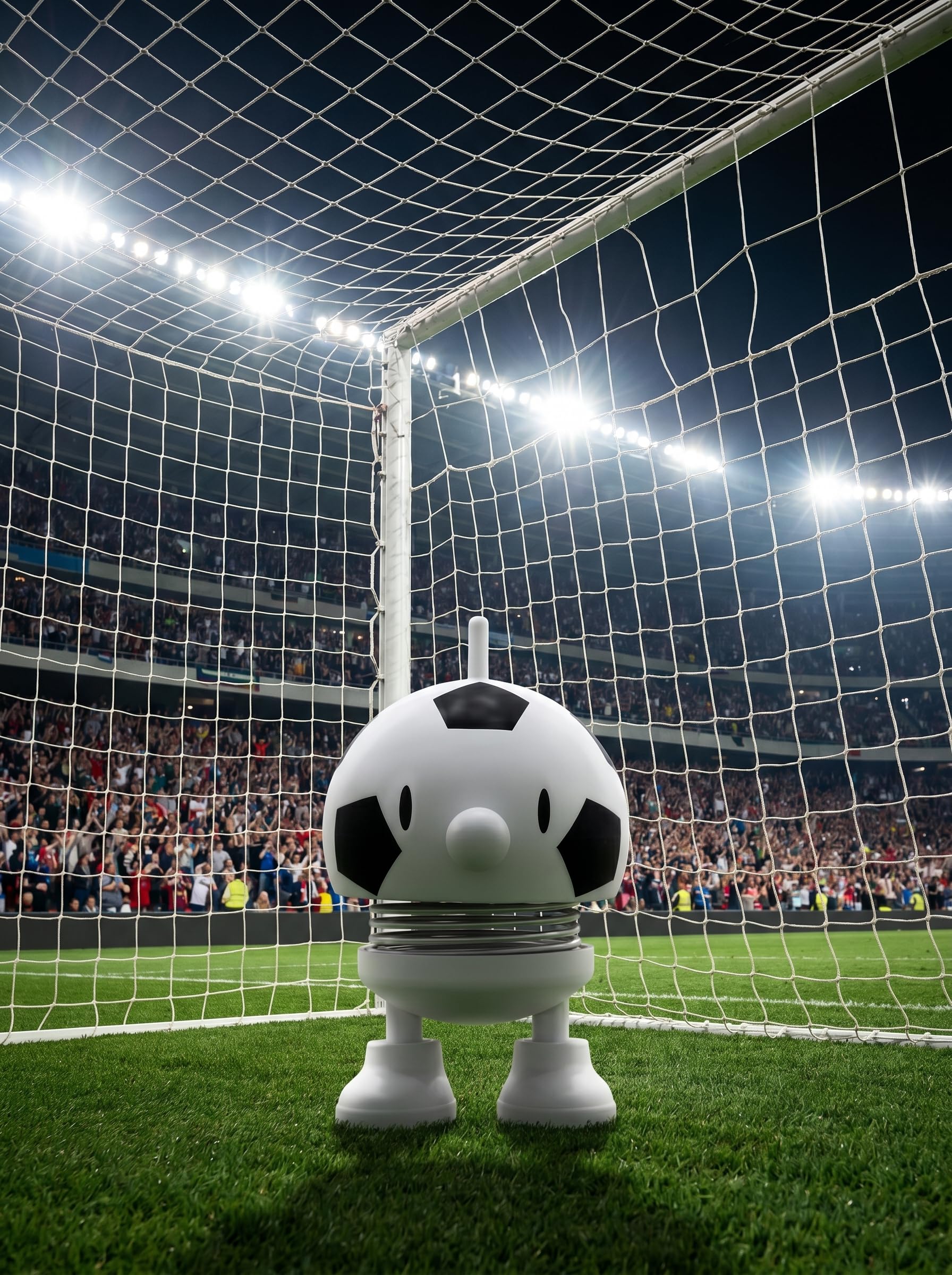 Hoptimist Fußball Bumble, Fussball Deko und Gadget fürs Schreibtisch, Büro und Zuhause, Geschenk oder Geburtstag Deko, Höhe 7,6 cm, Durchm. 5,8 cm