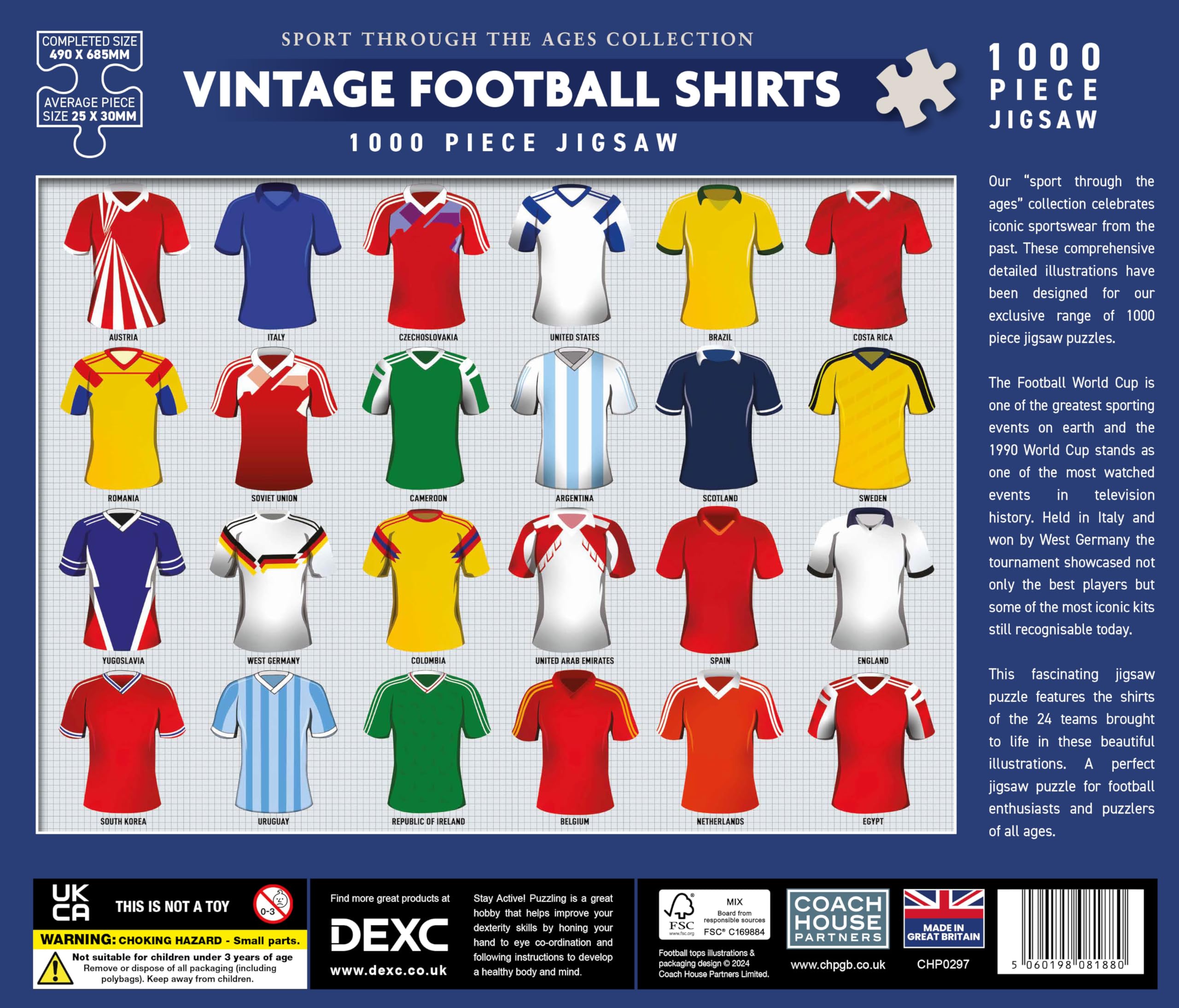 Coach House, Football Shirts 1000 Piece Jigsaw - Image 4