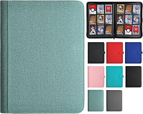 HerriaT Carpeta de tarjetas intercambiables, carpeta de colección de tarjetas de poliuretano de 9 bolsillos para 360 tarjetas, libro de tarjetas