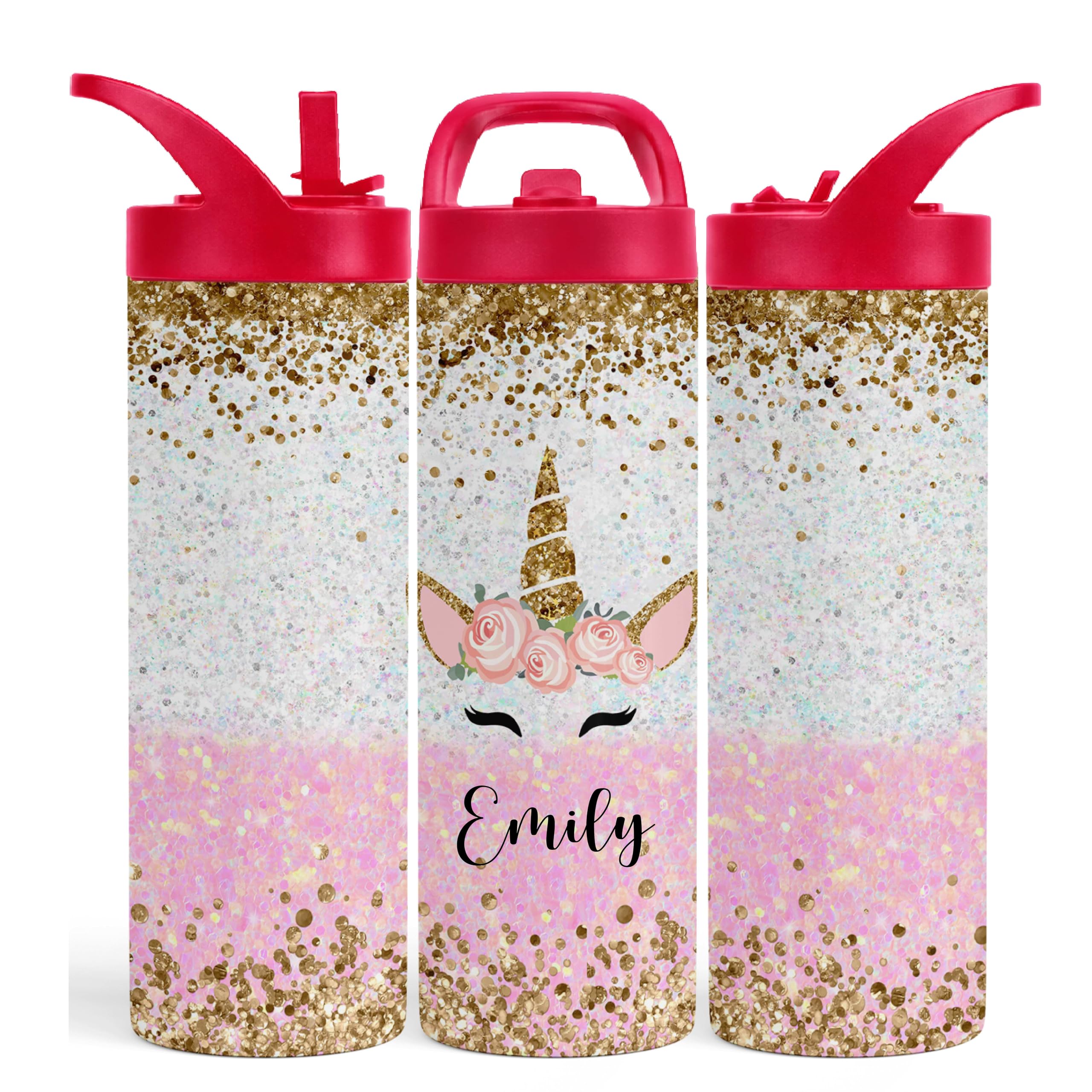 Forever Personalized 20oz Stainless Steel Insulated Water Bottle | Double Wall | Personalized School Bottle | Unicorn 1