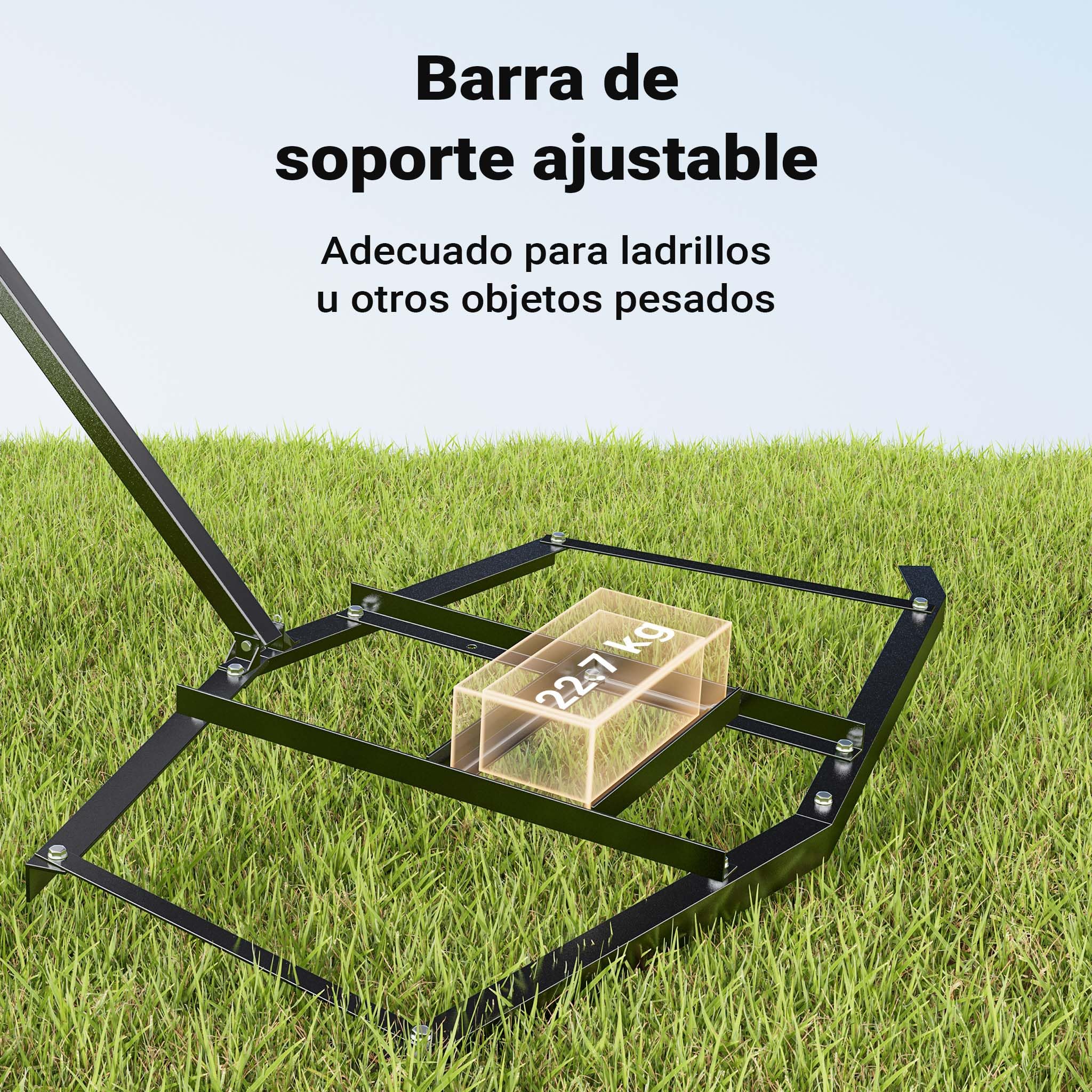 Wiltec Rastra niveladora de Terreno 172 x 90 cm Bastidor Fijo para Tractores de césped nivelador Caminos de Entrada nivelación calzadas grada de Prado