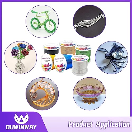 Miniatura 4 de Alambre de aluminio de cobre calibre 18 de 260 pies, para manualidades de joyas, bobinado de metal con piedras preciosas, esculpir, armadura,