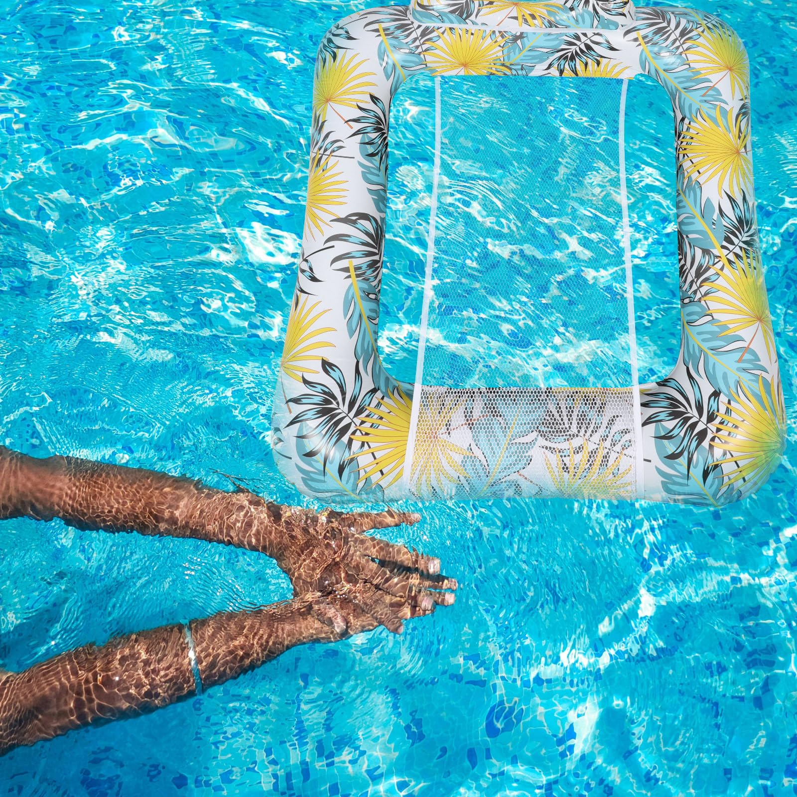Lettino Gonfiabile per Piscina Design Confortevole e Materiale Pvc, Sedia Galleggiante Skin-friendly per Relax e Vacanze Estive