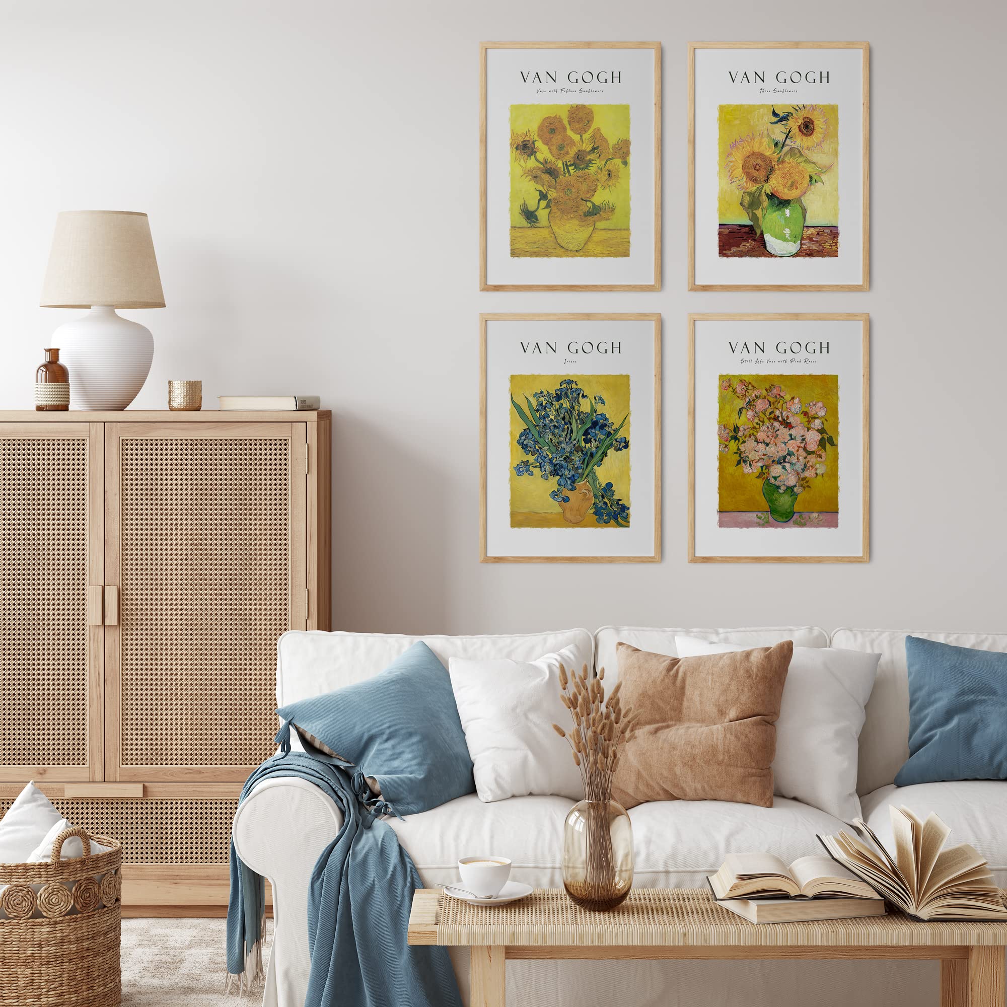Amazon.co.jp: 野生の花 ヴァンゴッホプリント 花瓶に入った絵画 4枚