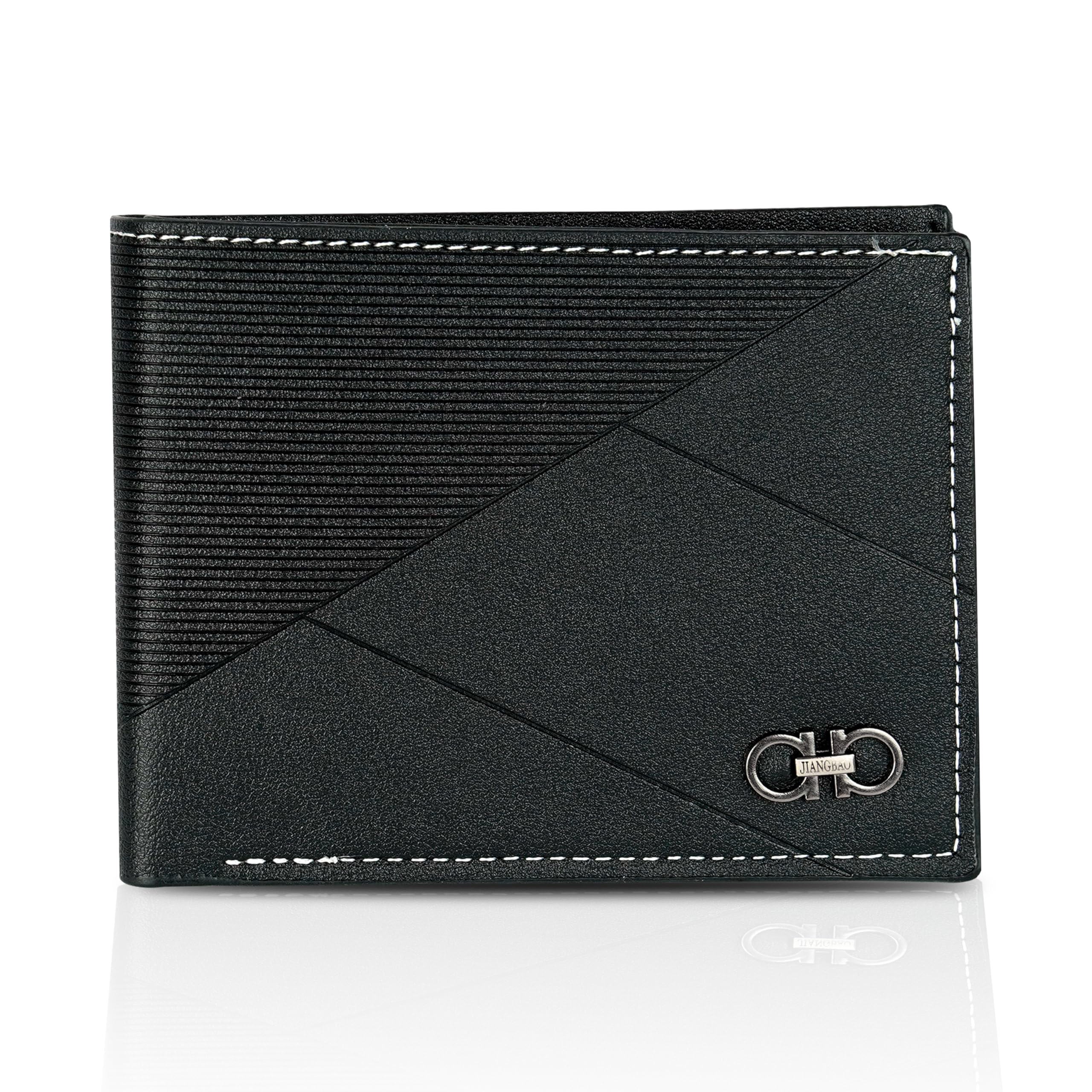 Leather Wallet for Men - Lightweight Wallet with SIM Card Slot & ID Window for Office Travel & Daily Use (Black - 11.5 x 9 Cm)-image-33