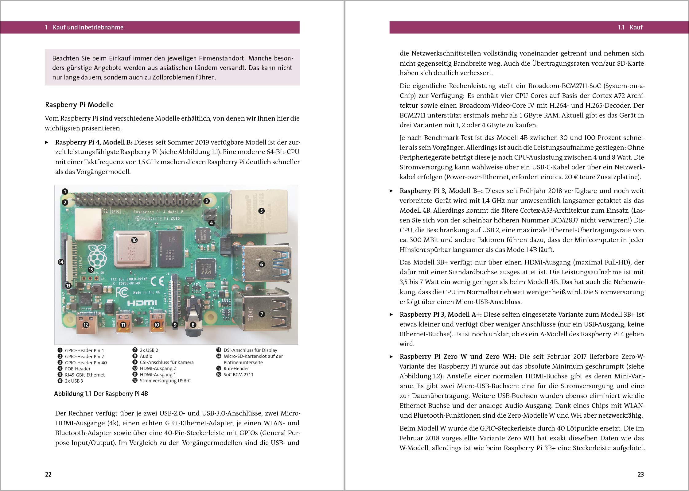 Raspberry Pi: Das umfassende Handbuch. Über 1.000 Seiten in Farbe. Mit Einstieg in Linux, Python und Elektrotechnik. Aktuell zum Raspberry Pi 4
