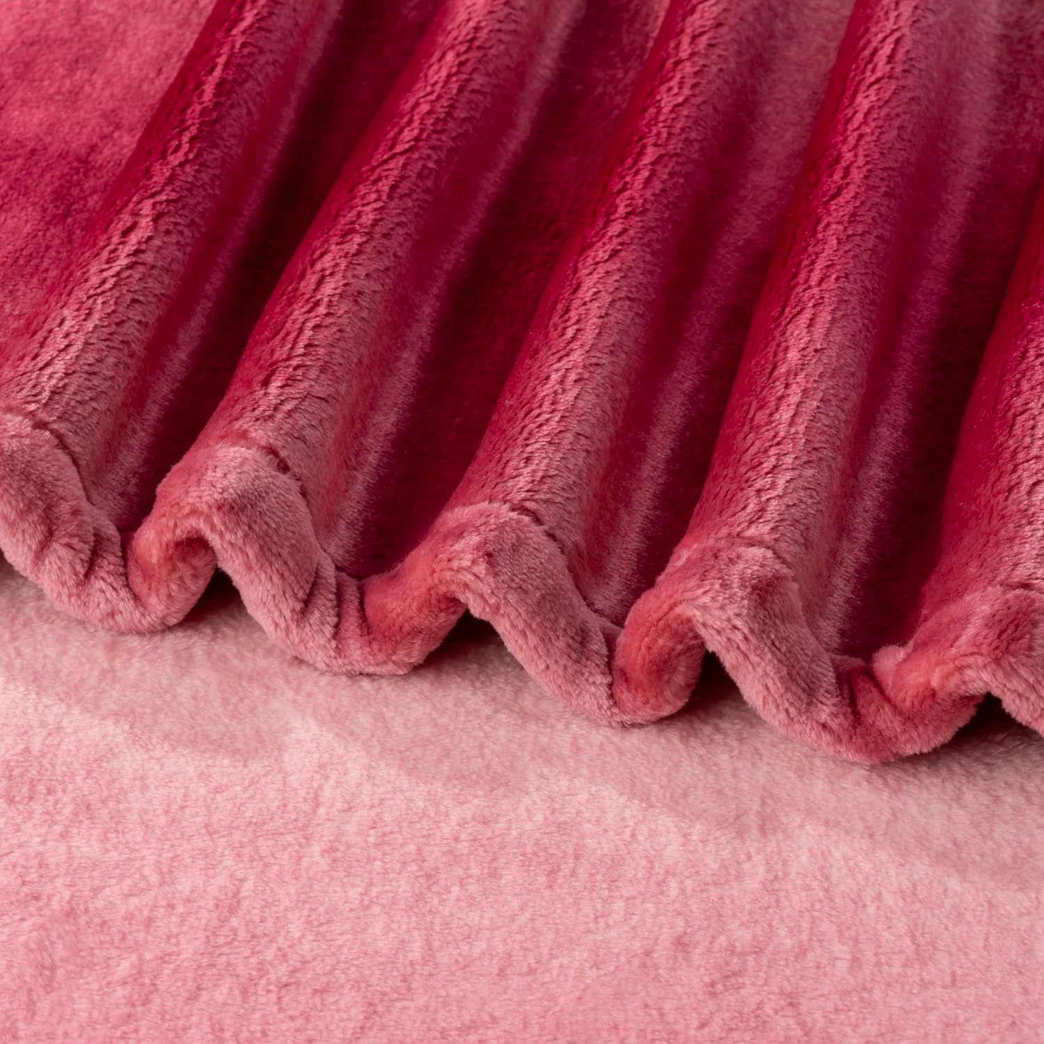 Berkshire Blanket-Classic Heavyweight Soft Printed VelvetLoft® Plush Warm Blanket, Twin Size Soft Fuzzy Blanket for Couch Sofa Bed, Ombre Burgundy, 60in x 90in - Image 6