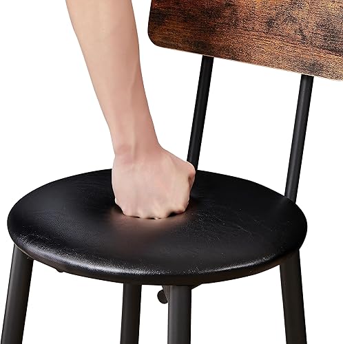 Miniatura 5 de Hosnnile Mesa de cocina y 2 sillas para 4 personas con banco largo juego de mesa de comedor de 4 piezas para espacios pequeños apartamento retro