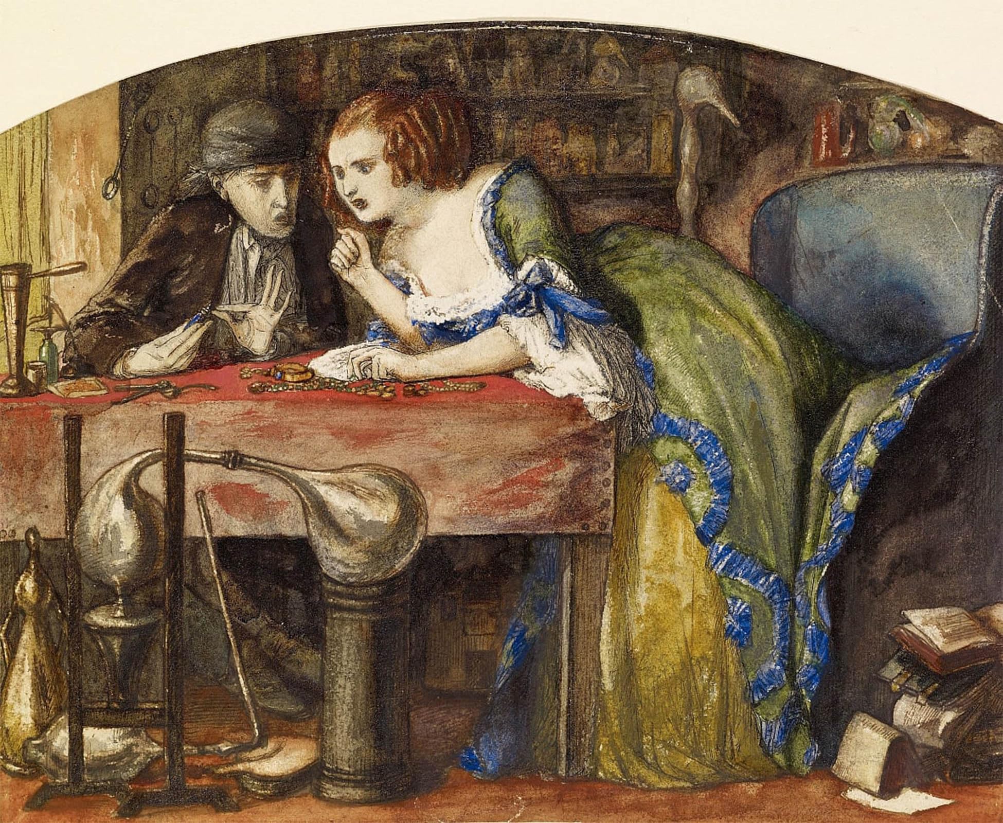 SERENDIPITP Vintage Wall Art Canvas Nordic Poster Canvas Print Picture the Laboratory by Dante Gabriel Charles Rossetti Wall Art Poster for Home Decor 60x90cm