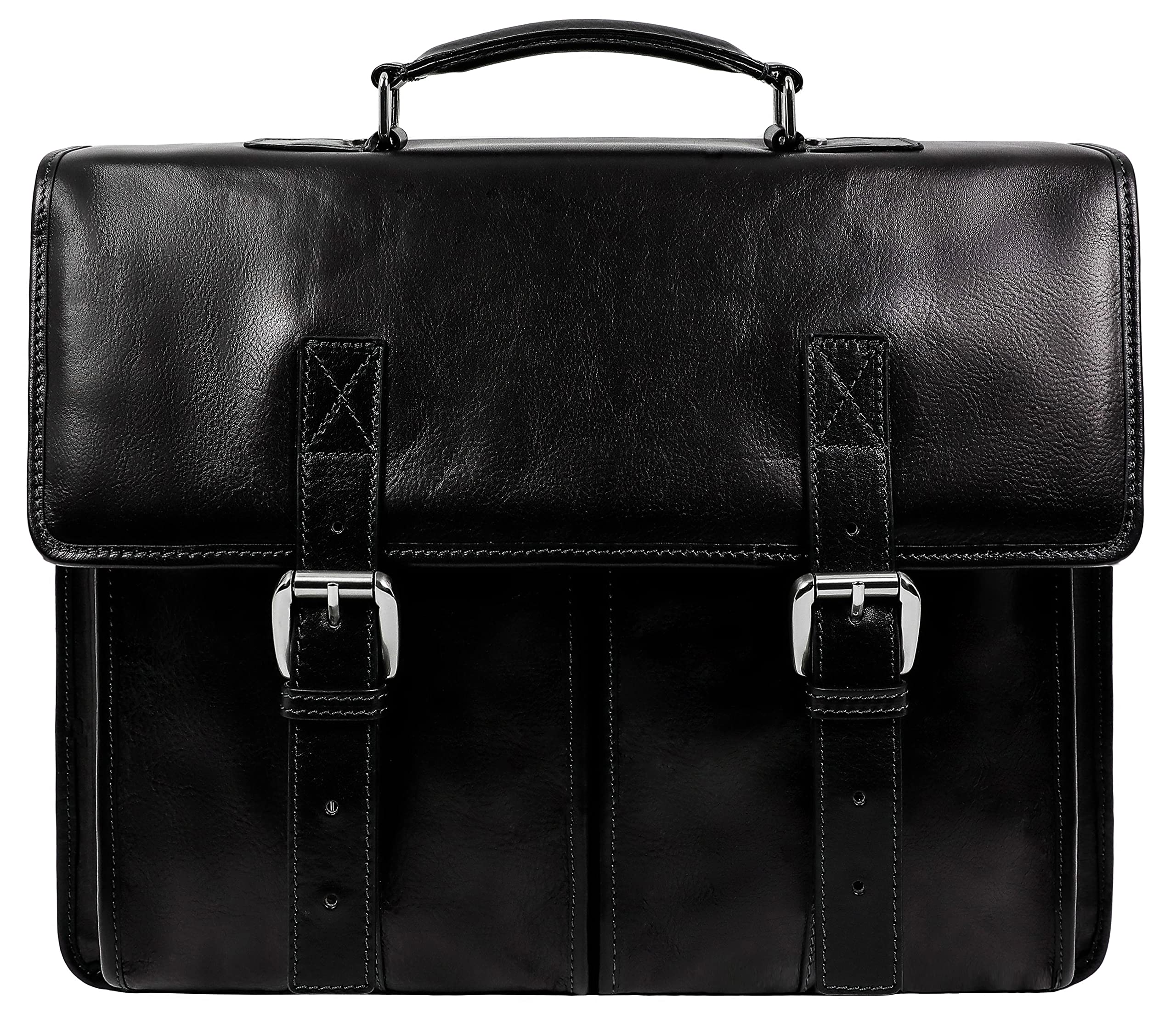 Time ResistanceLeather Briefcase for Men Handcrafted in Italy Full Grain Messenger Bag for Laptop