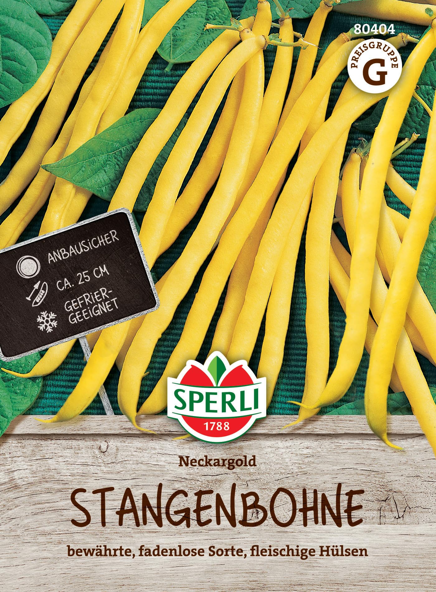 80404 Sperli Premium Stangenbohnen Samen Neckargold | Ertragreich | Zartfleischig | Stangenbohnen Samen ohne Fäden | Stangenbohnen Saatgut