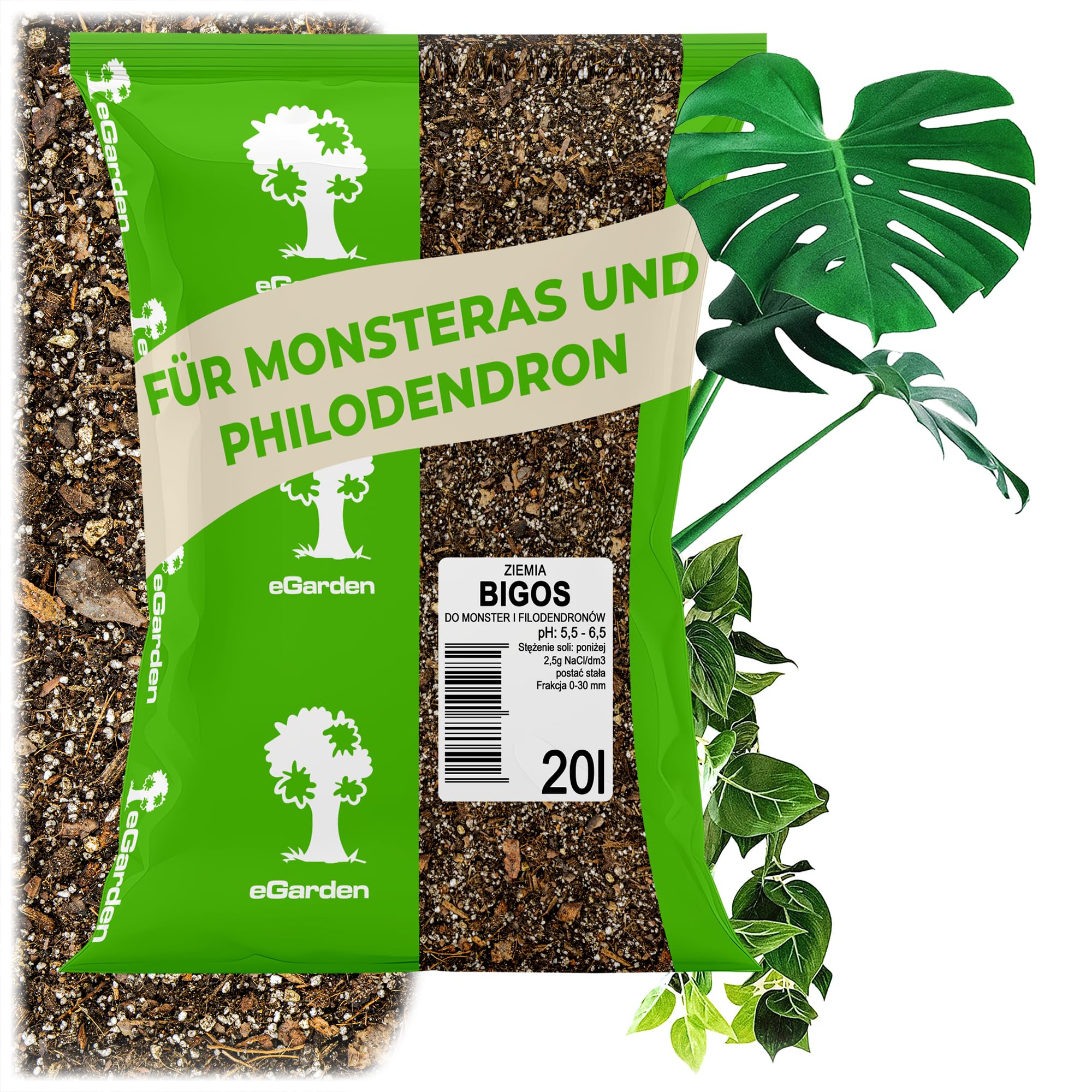 eGarden Podłoże BIGOS Lekka Ziemia do Monster i Filodendronów (20L)