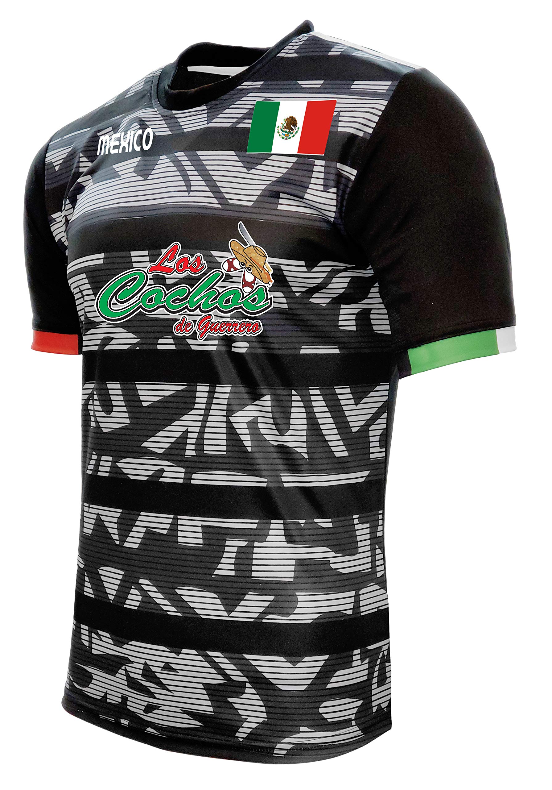 Jersey Mexico Los Cochos de Guerrero 100% Polyester BlackGrey_Made in Mexico (XX-Large)